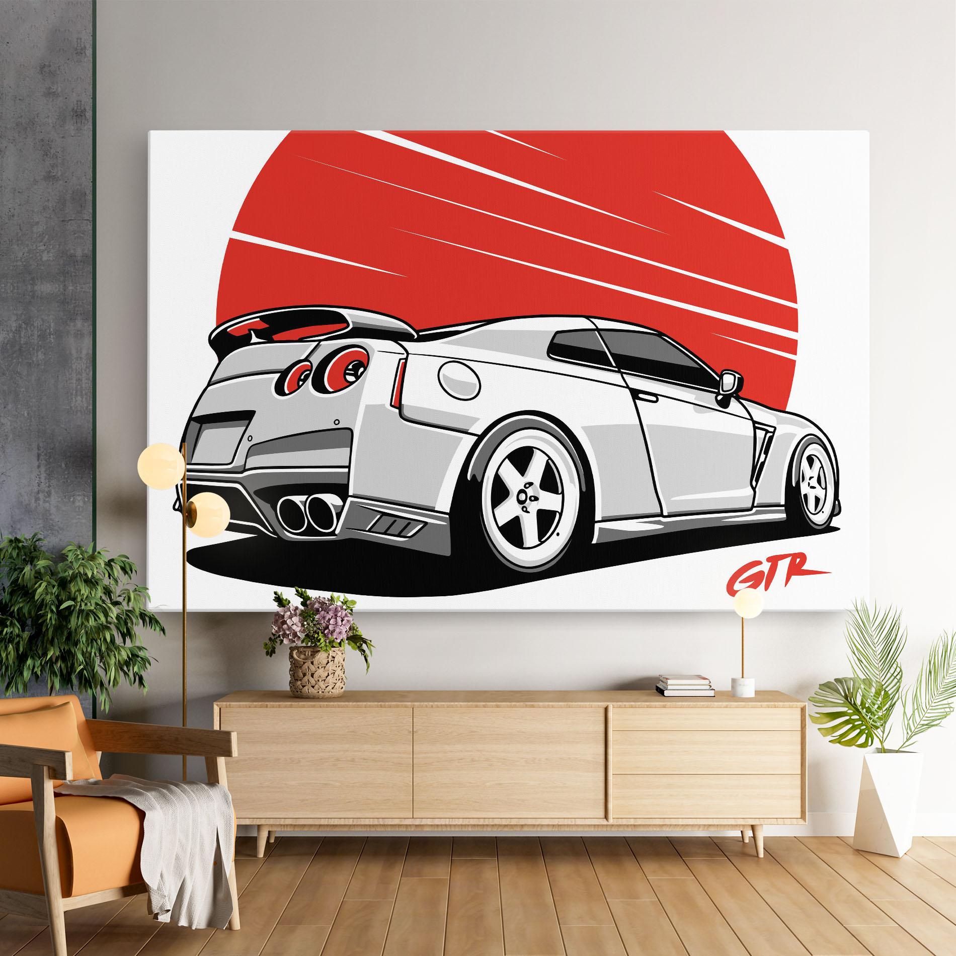 Leinwandbild Grey Gtr Car mockup 9
