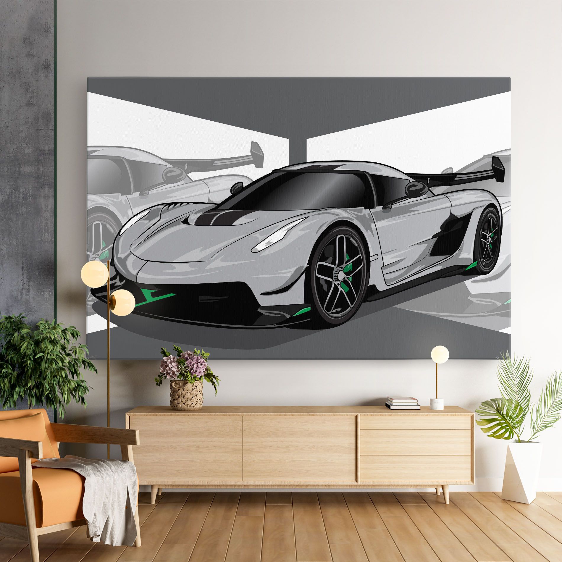 Grey Sport Car mockup 9
