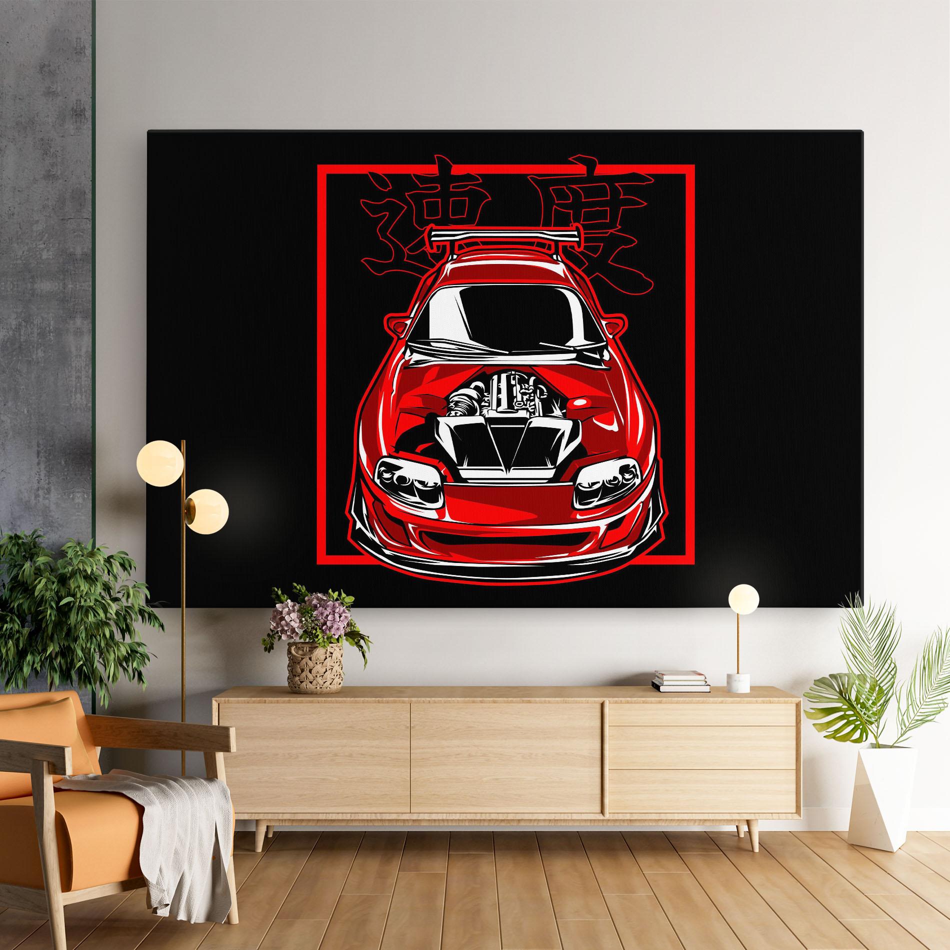 Leinwandbild Japanese Red Car mockup 9