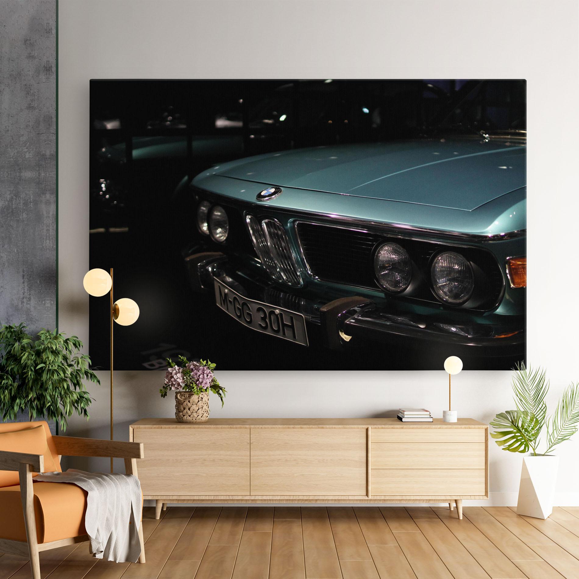 Leinwandbild Old Bmw Headlight mockup 9