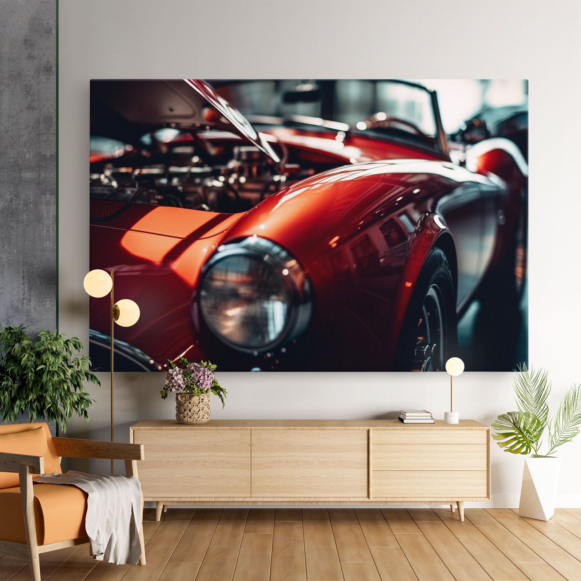 Old Vintage Red Car mockup 9