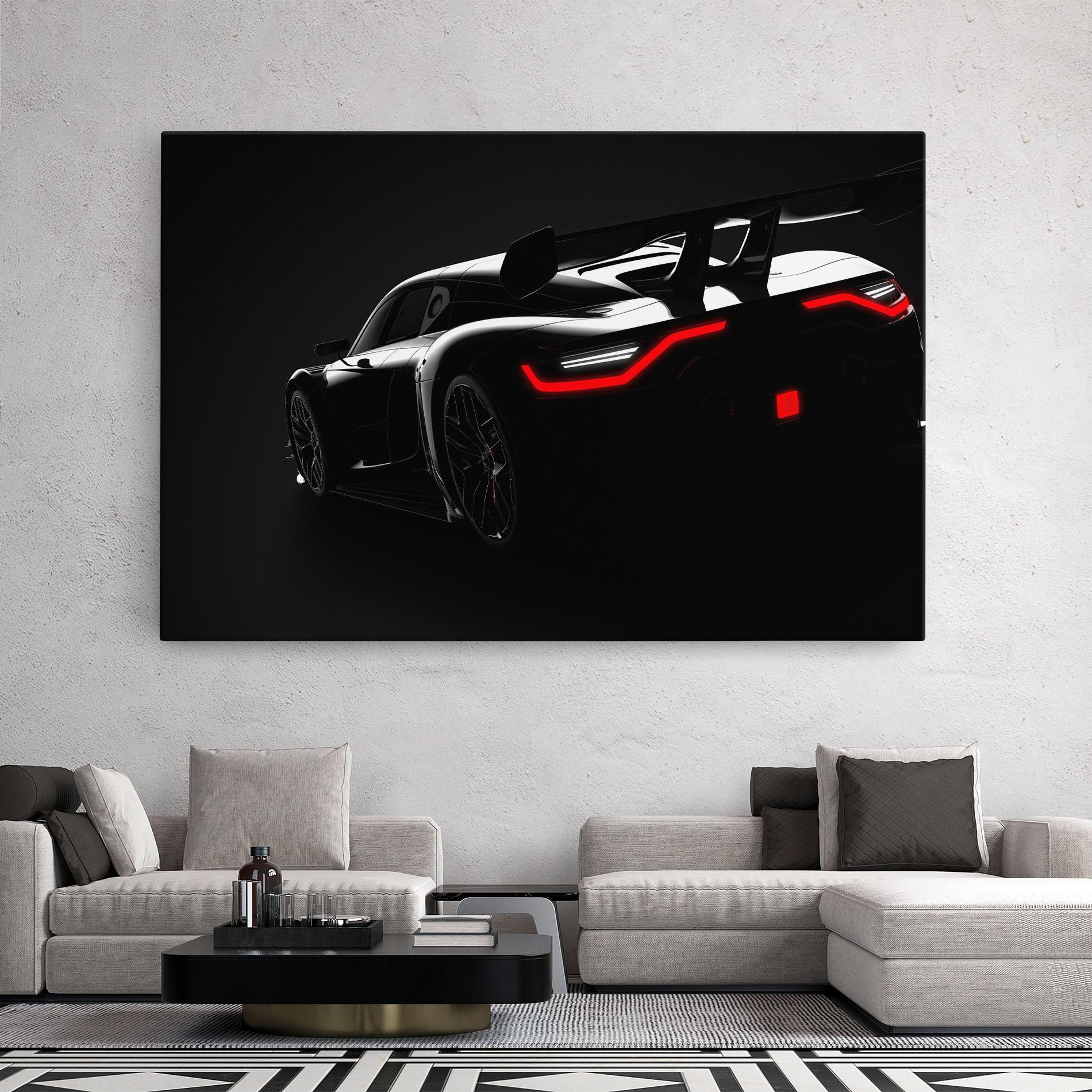 Leinwandbild Black Hypercar Car mockup 2