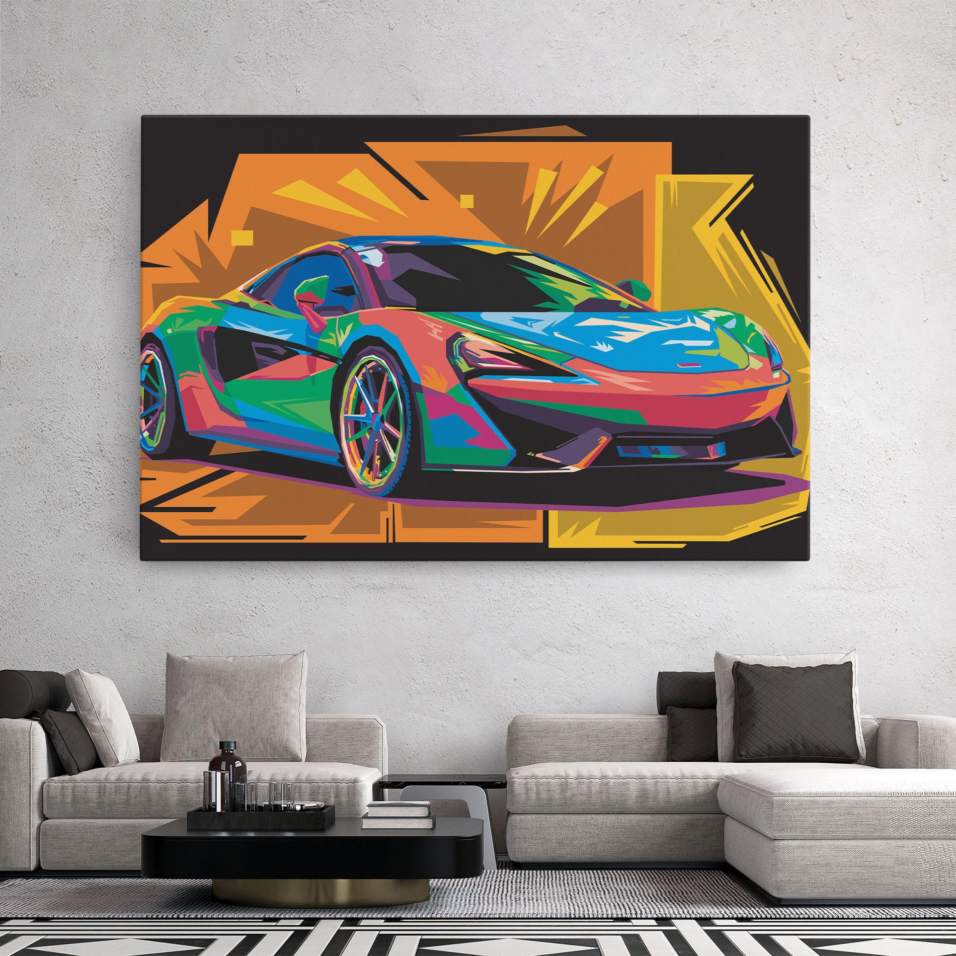 Leinwandbild Colorful Sport Car mockup 2