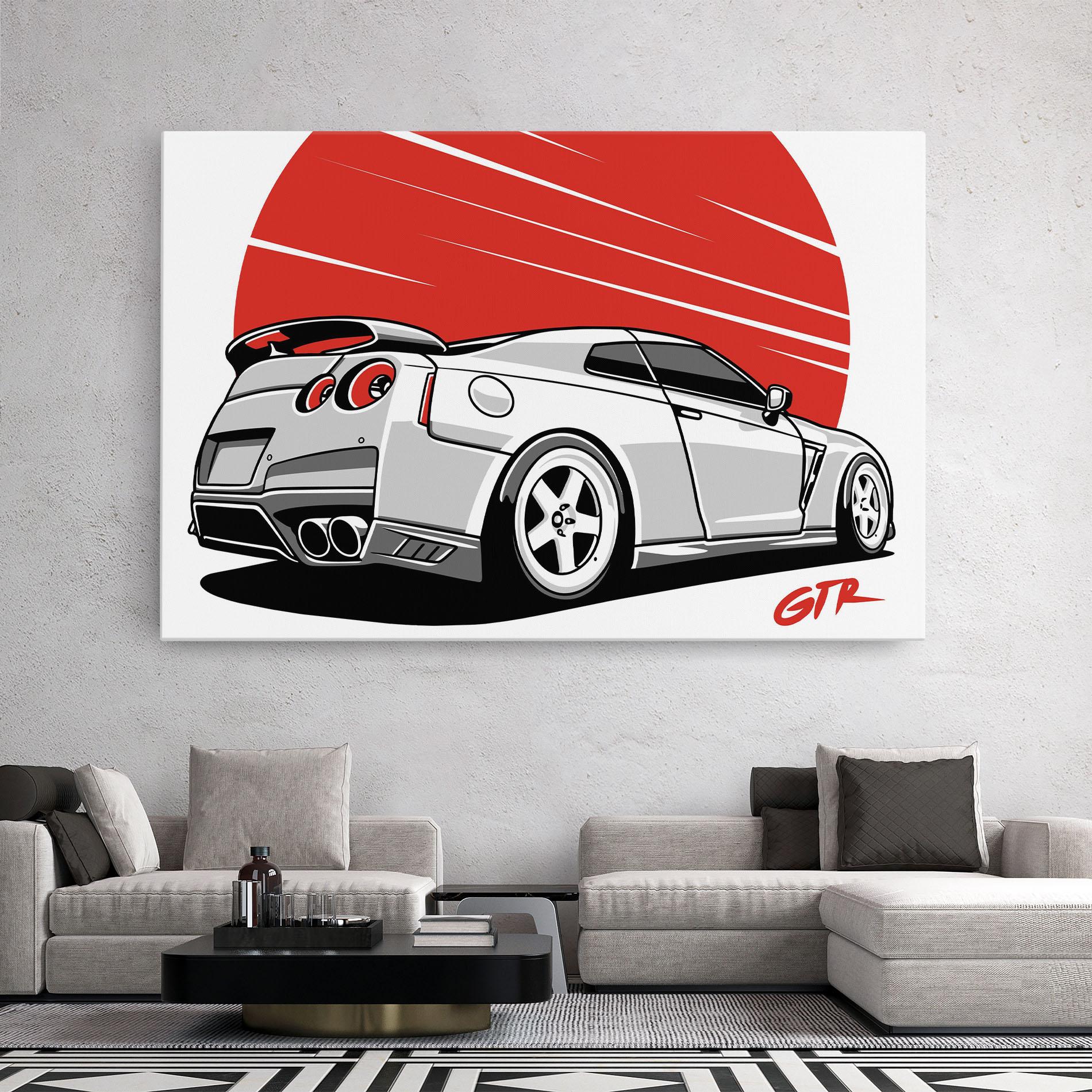 Leinwandbild Grey Gtr Car mockup 2