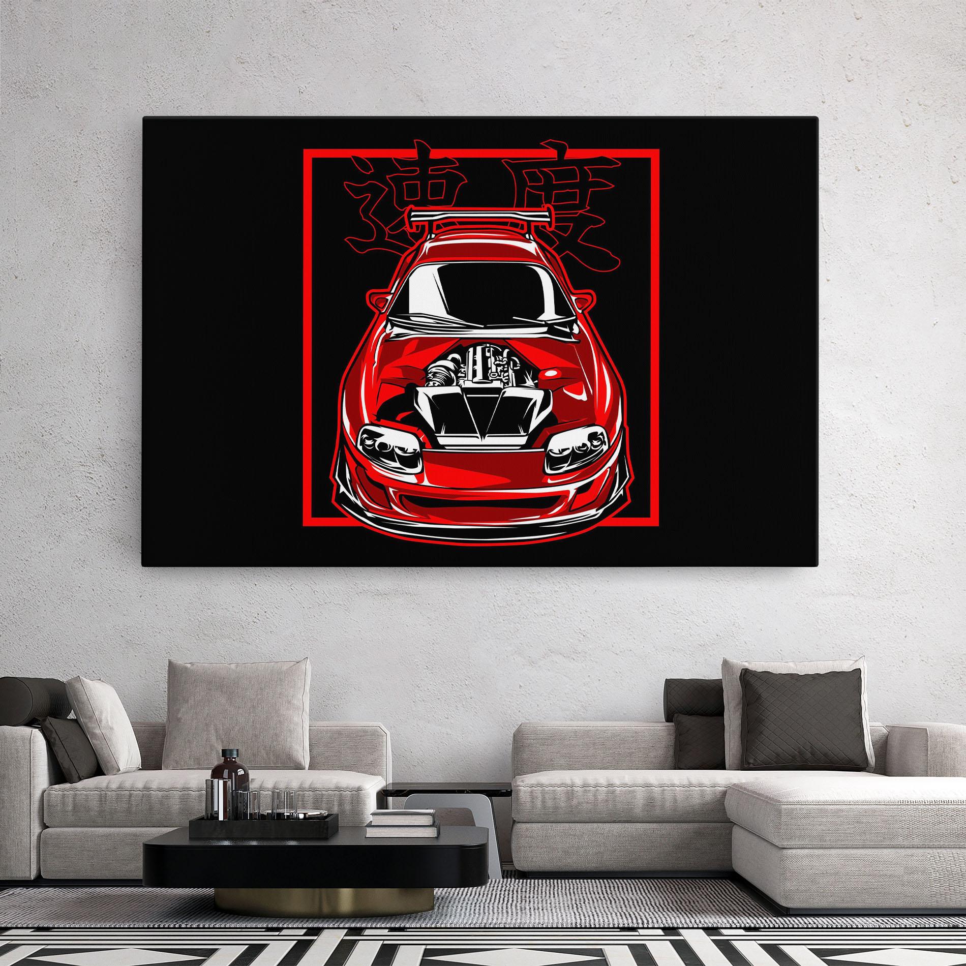 Leinwandbild Japanese Red Car mockup 2