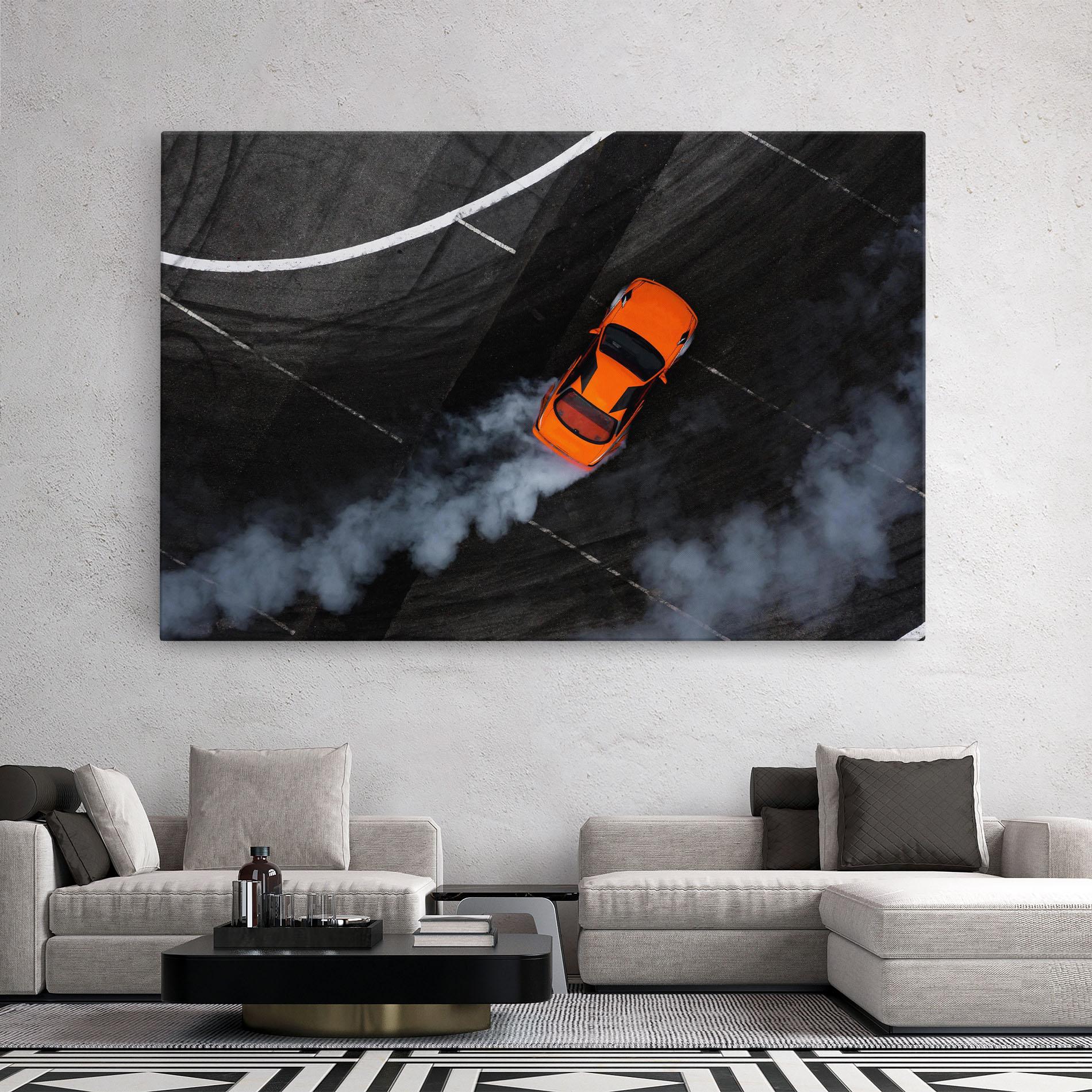 Leinwandbild Orange Proche Drifting mockup 2