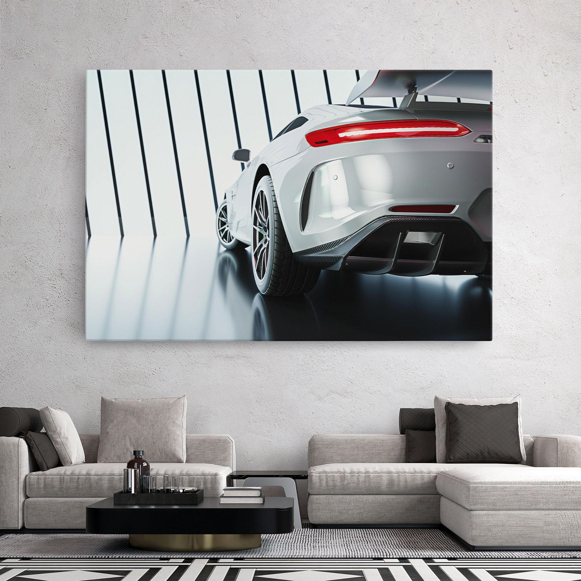 Leinwandbild White Mercedes Amg mockup 2