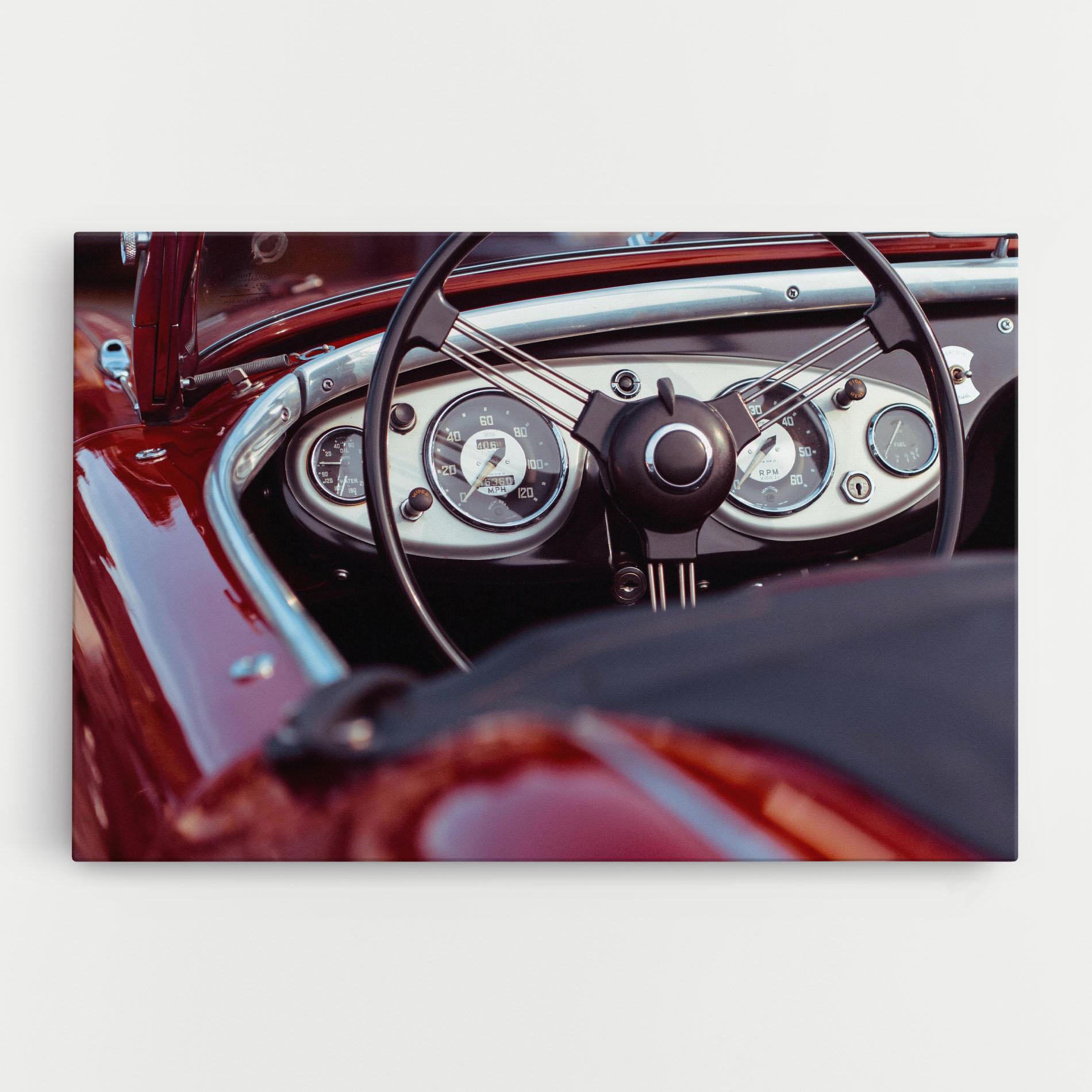 Leinwandbild Classic Red Car mockup 0