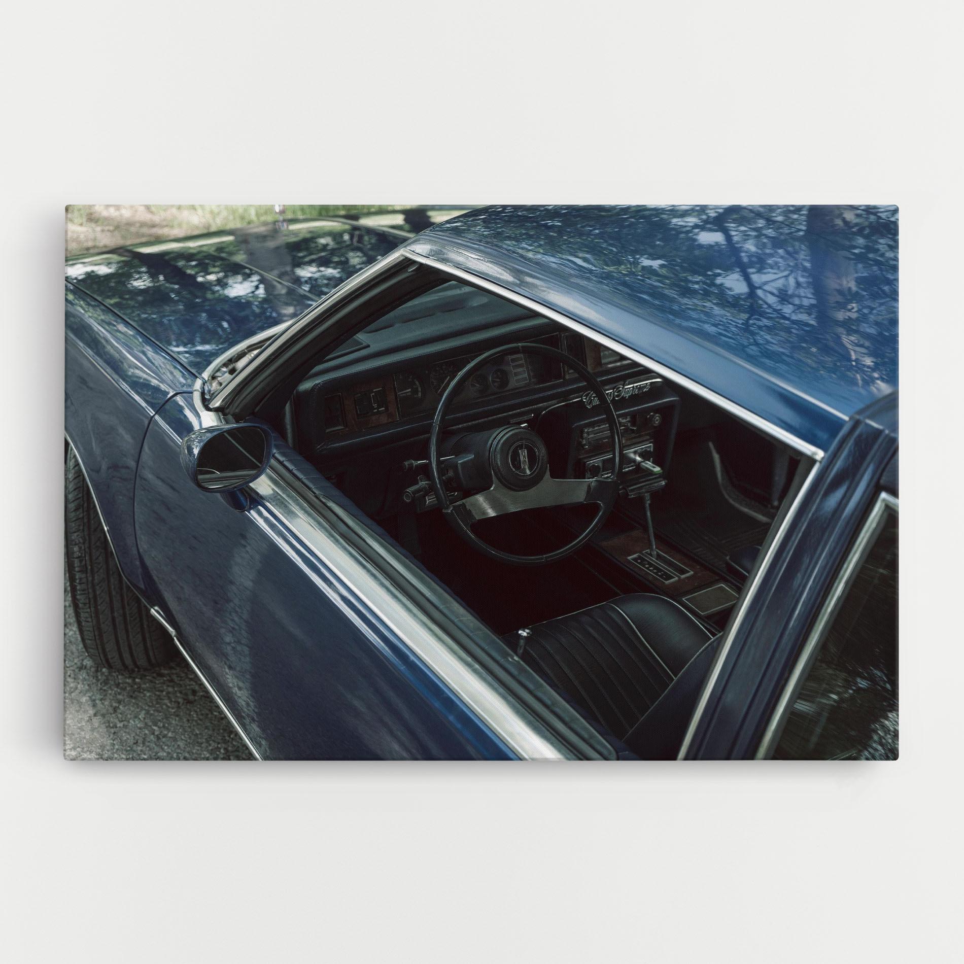 Leinwandbild Old Blue Car mockup 0