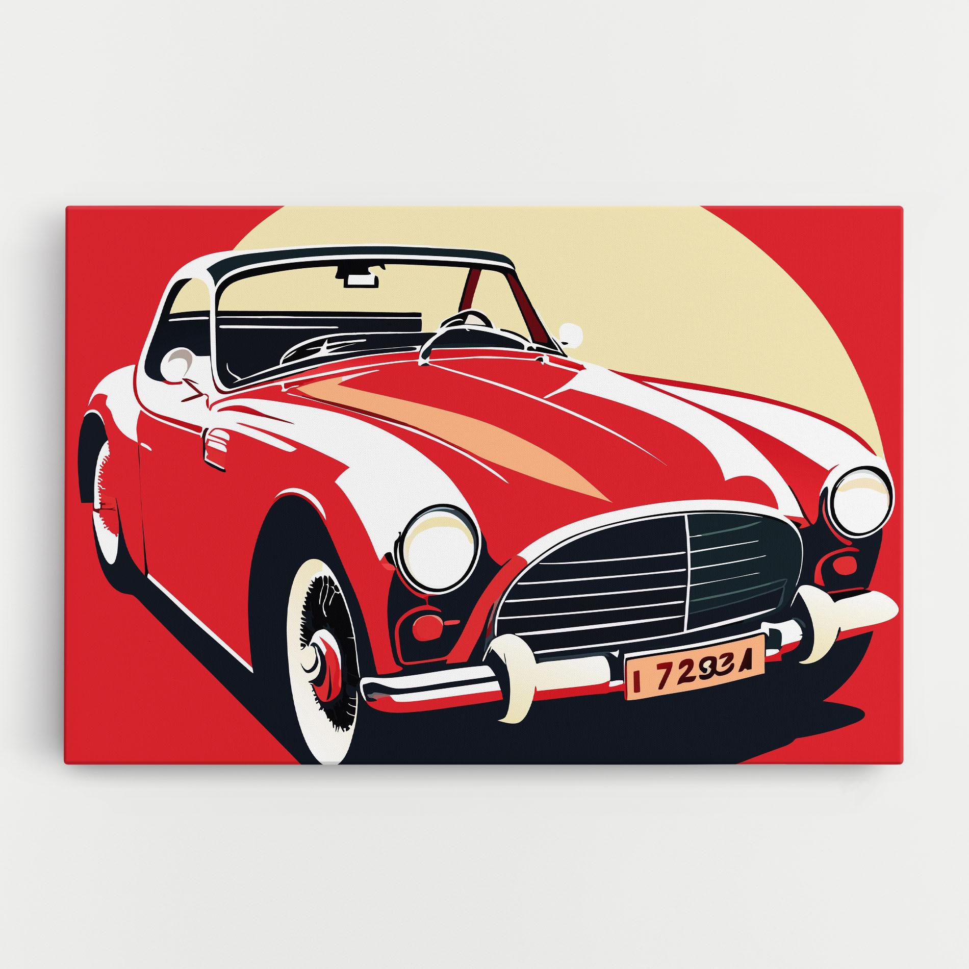 Leinwandbild Red Vintage Car mockup 0