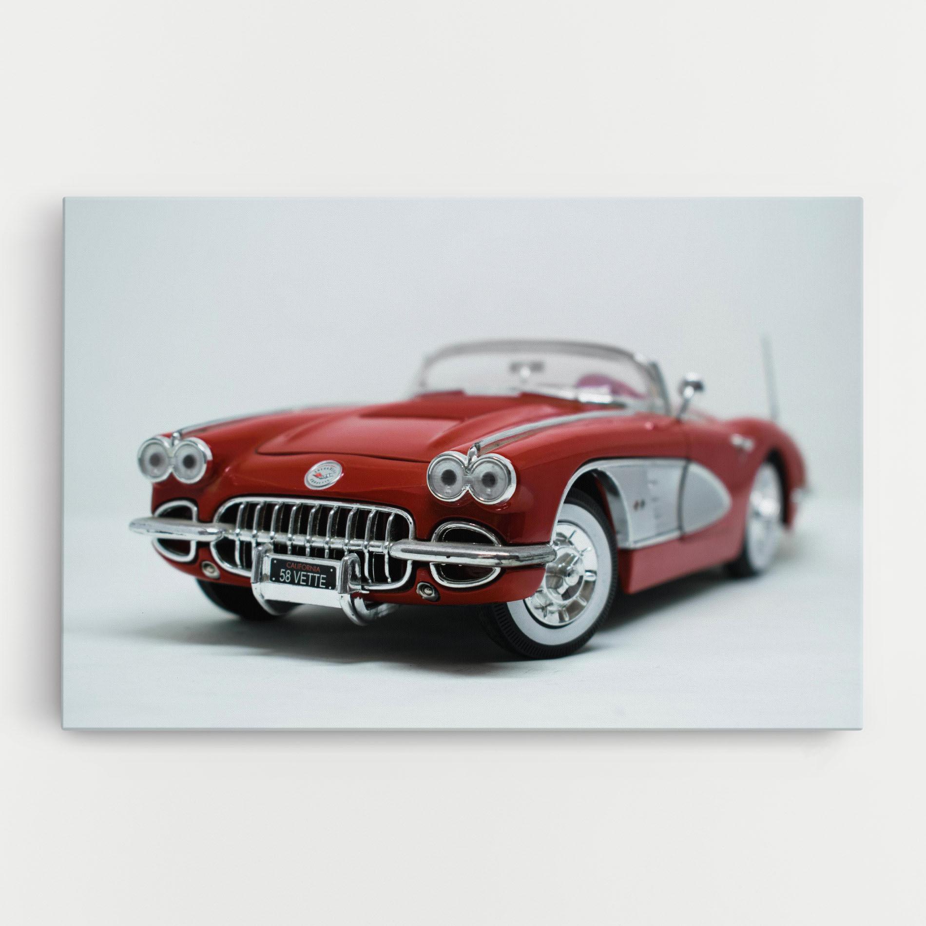 Leinwandbild Vintage Red Car mockup 0