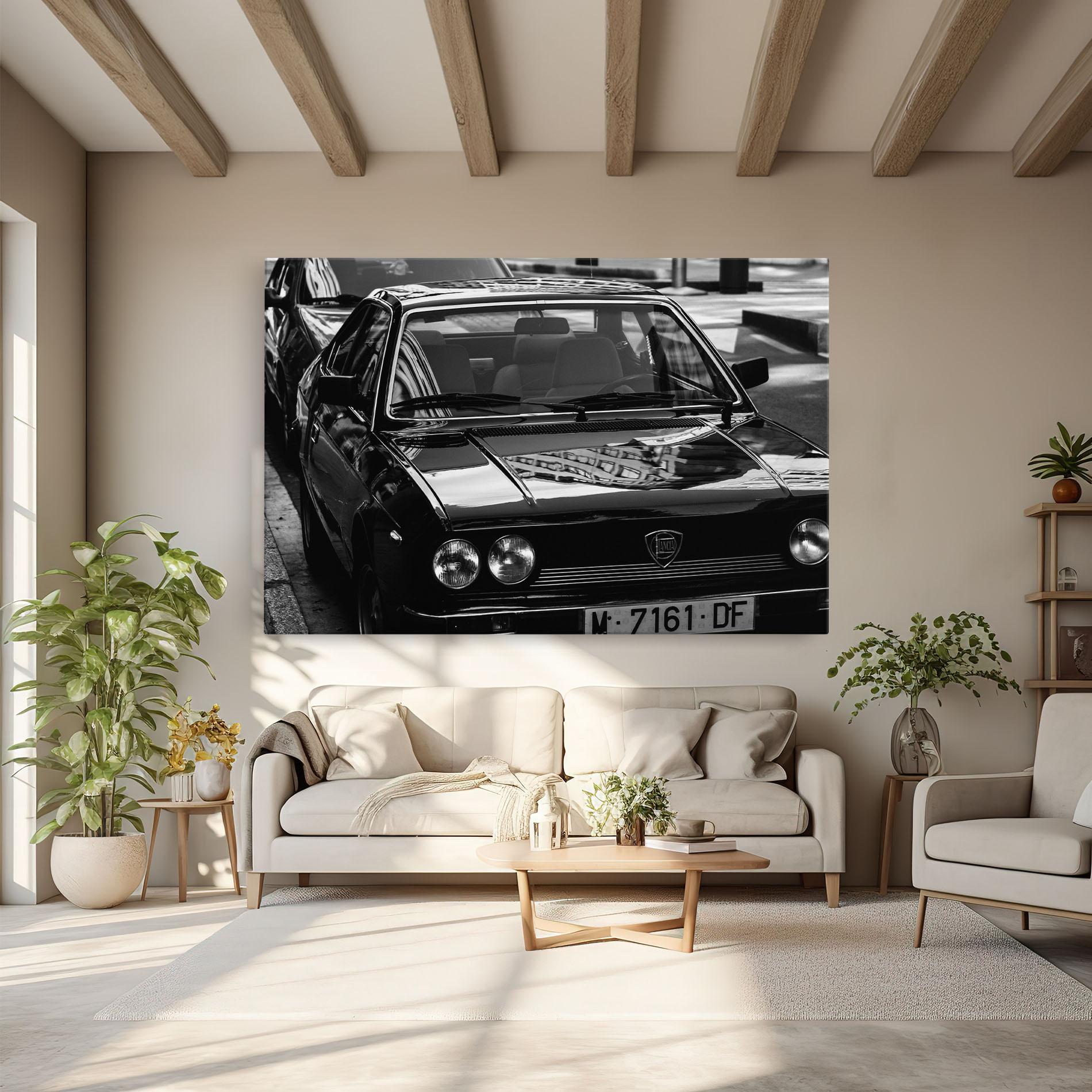 Leinwandbild Black Shiny Car mockup 6