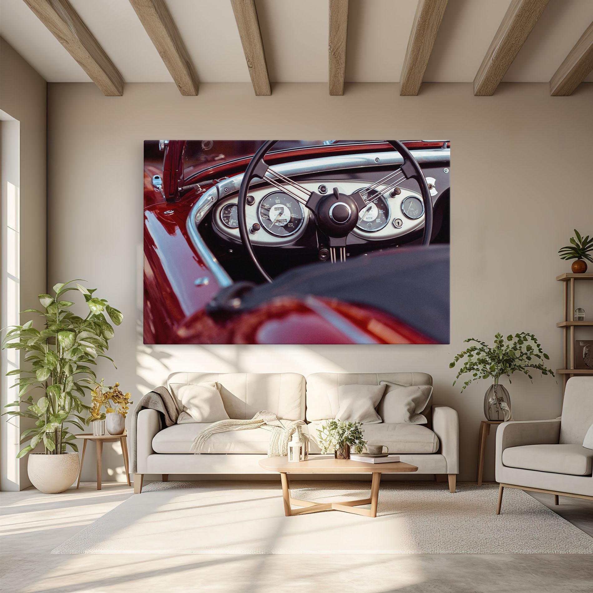 Leinwandbild Classic Red Car mockup 6