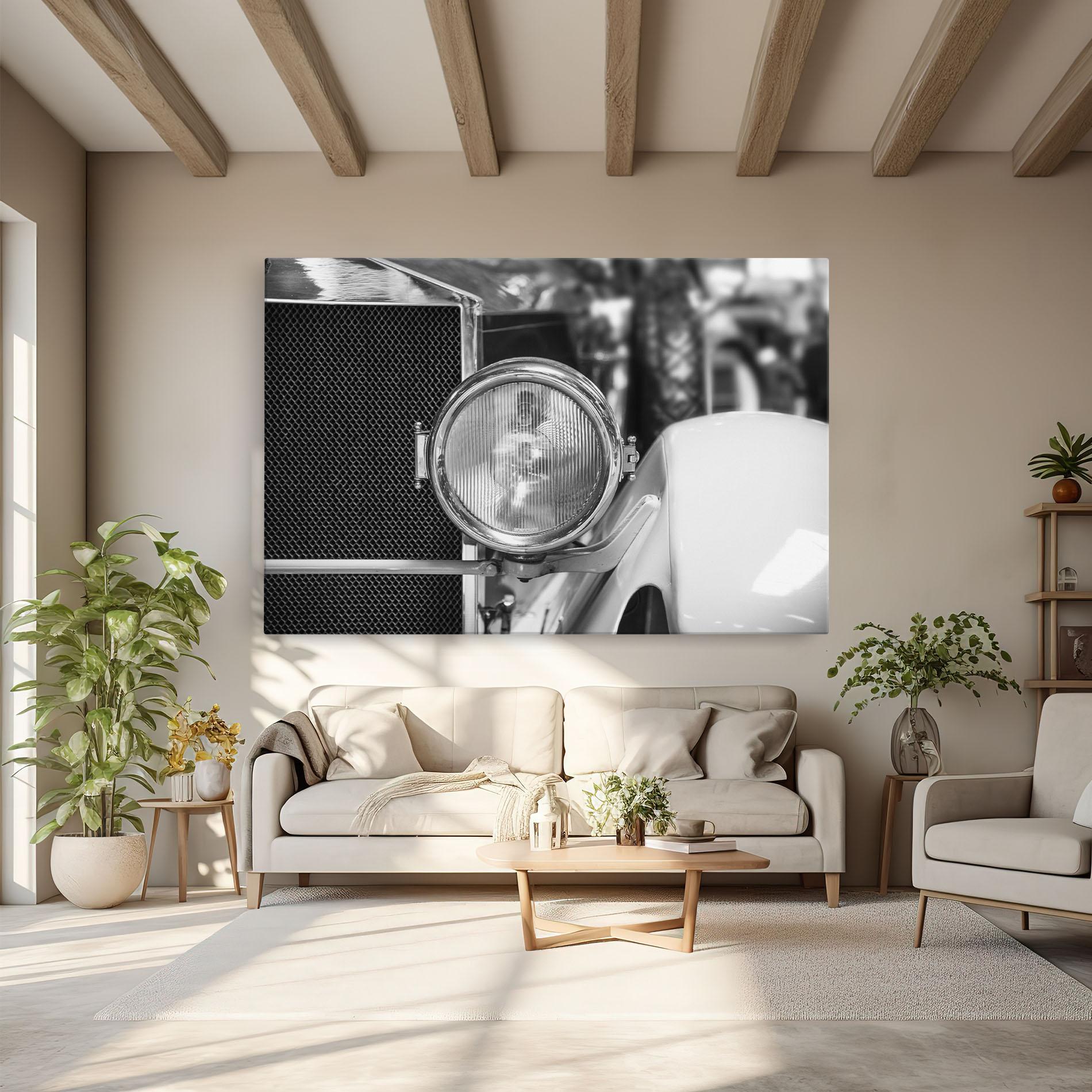 Leinwandbild Closeup Grey Car mockup 6