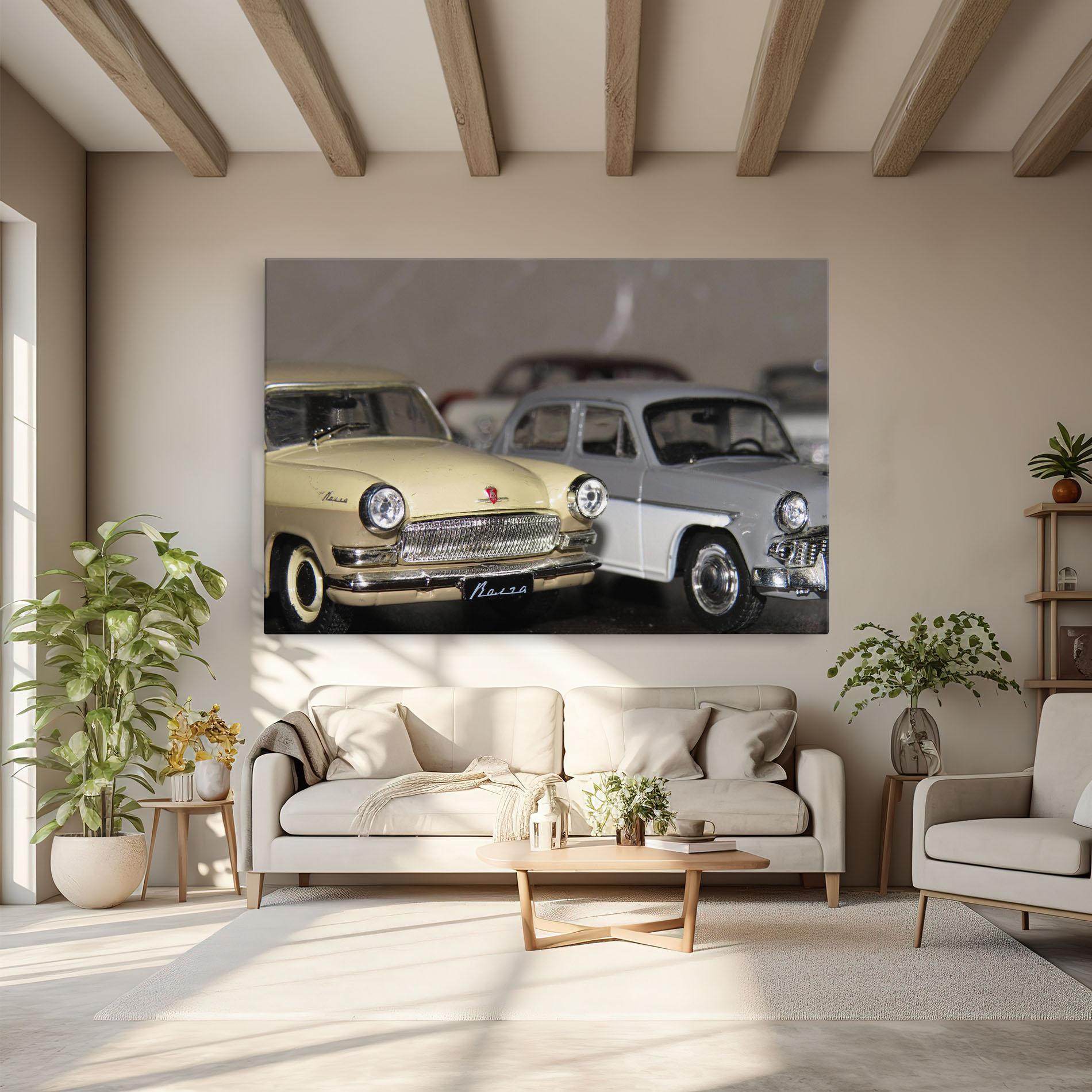 Leinwandbild Cream Grey Car mockup 6