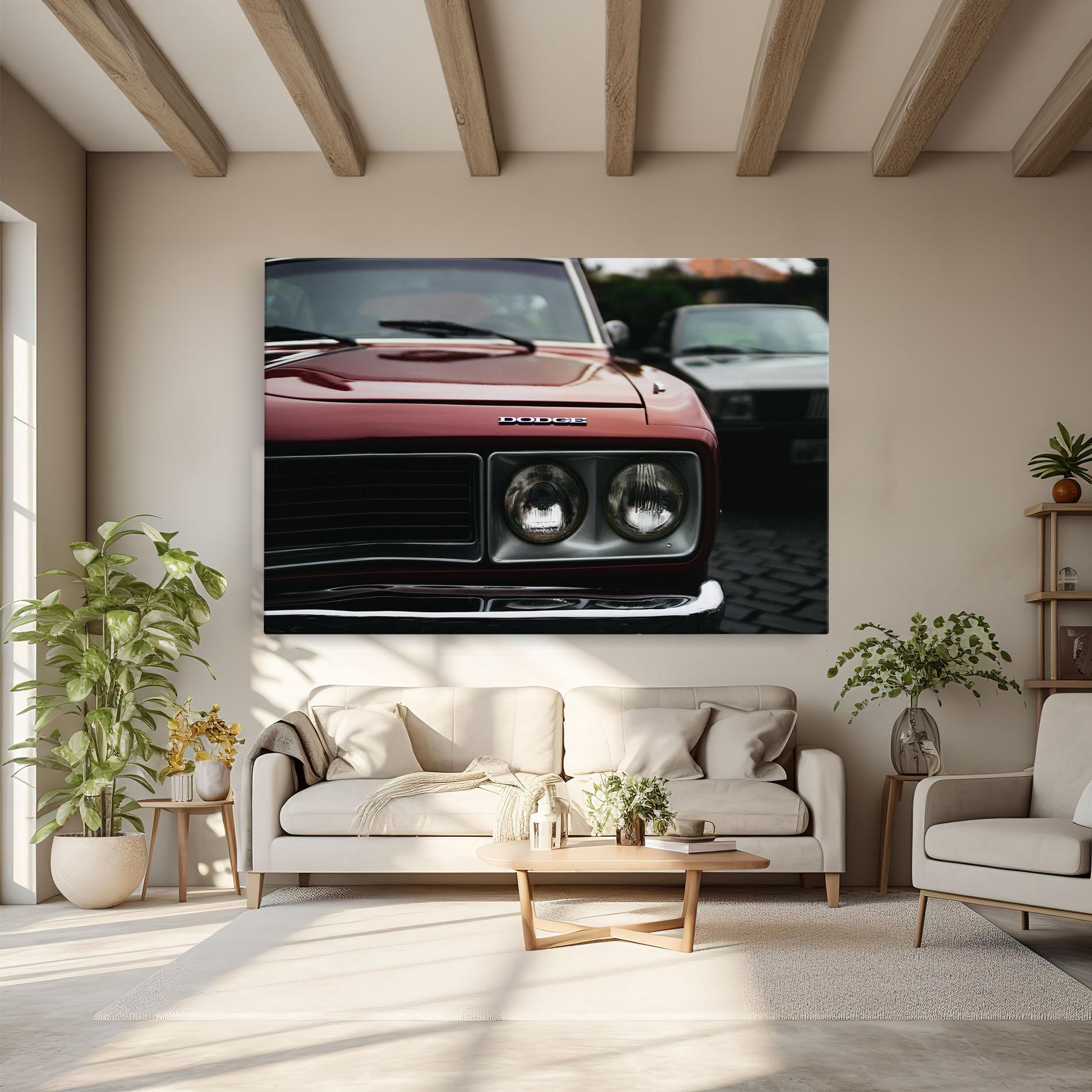 Leinwandbild Dark Vintage Red mockup 6