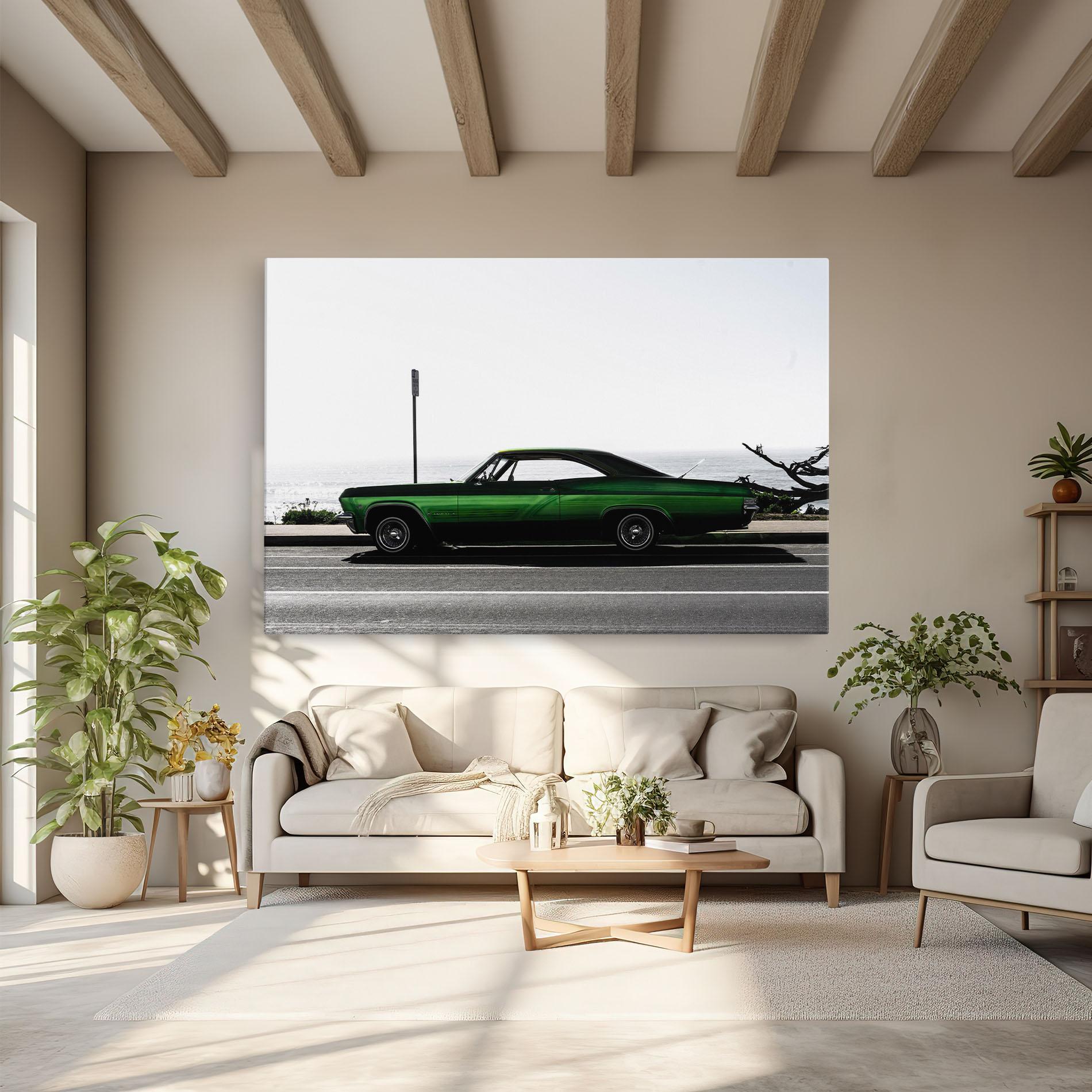 Leinwandbild Nice Green Car mockup 6