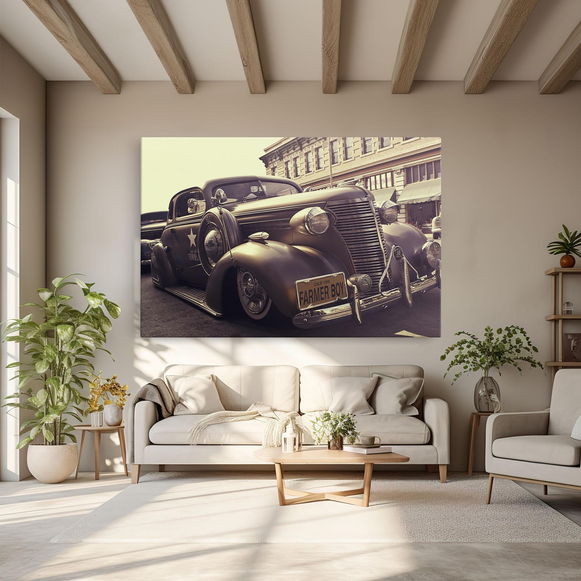 Leinwandbild Old Classic Car mockup 6