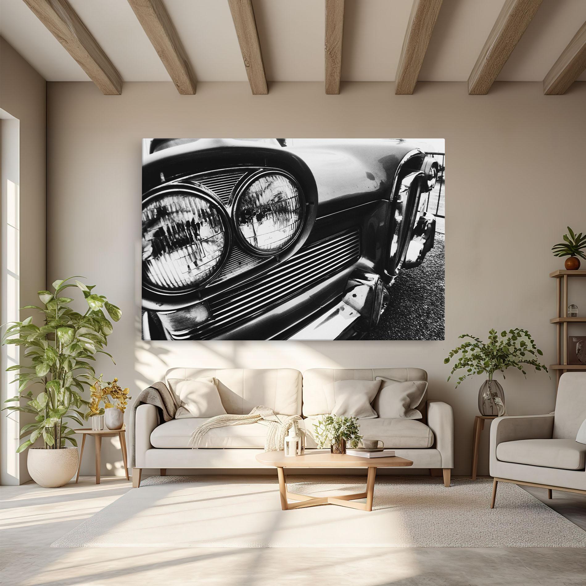 Leinwandbild Old Closeup Car mockup 6