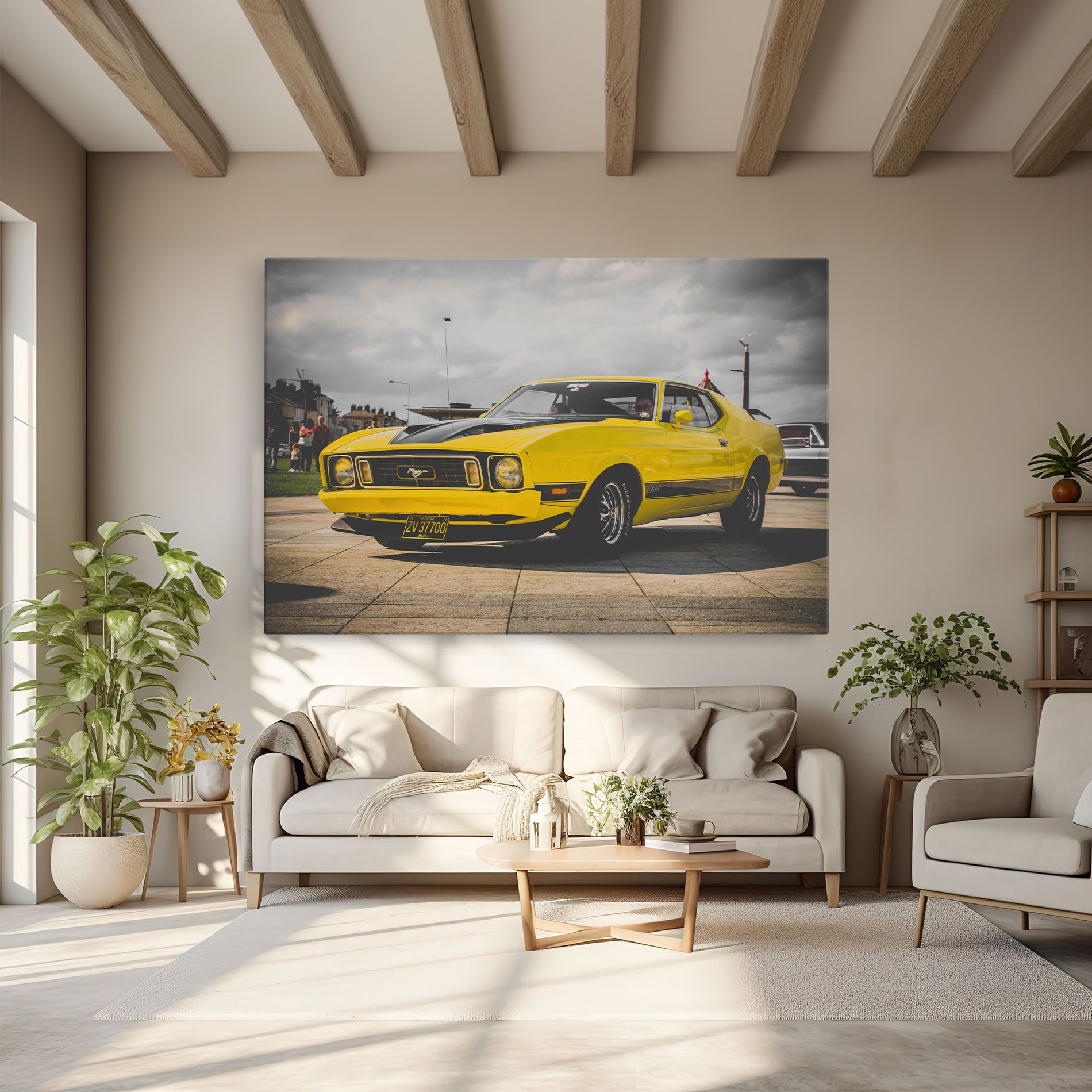 Vintage Yellow Car mockup 6
