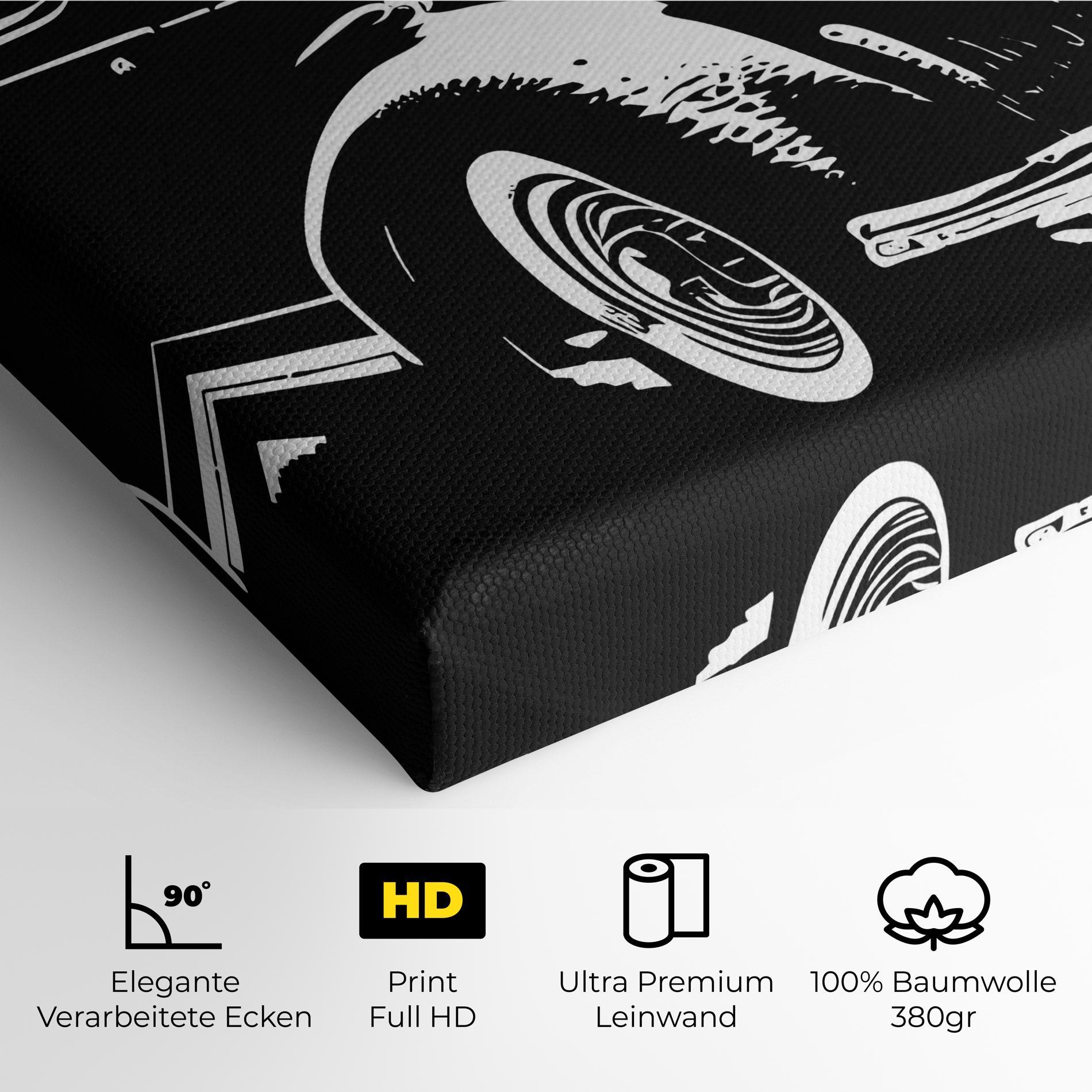 Leinwandbild Old Car Shilouette mockup 4