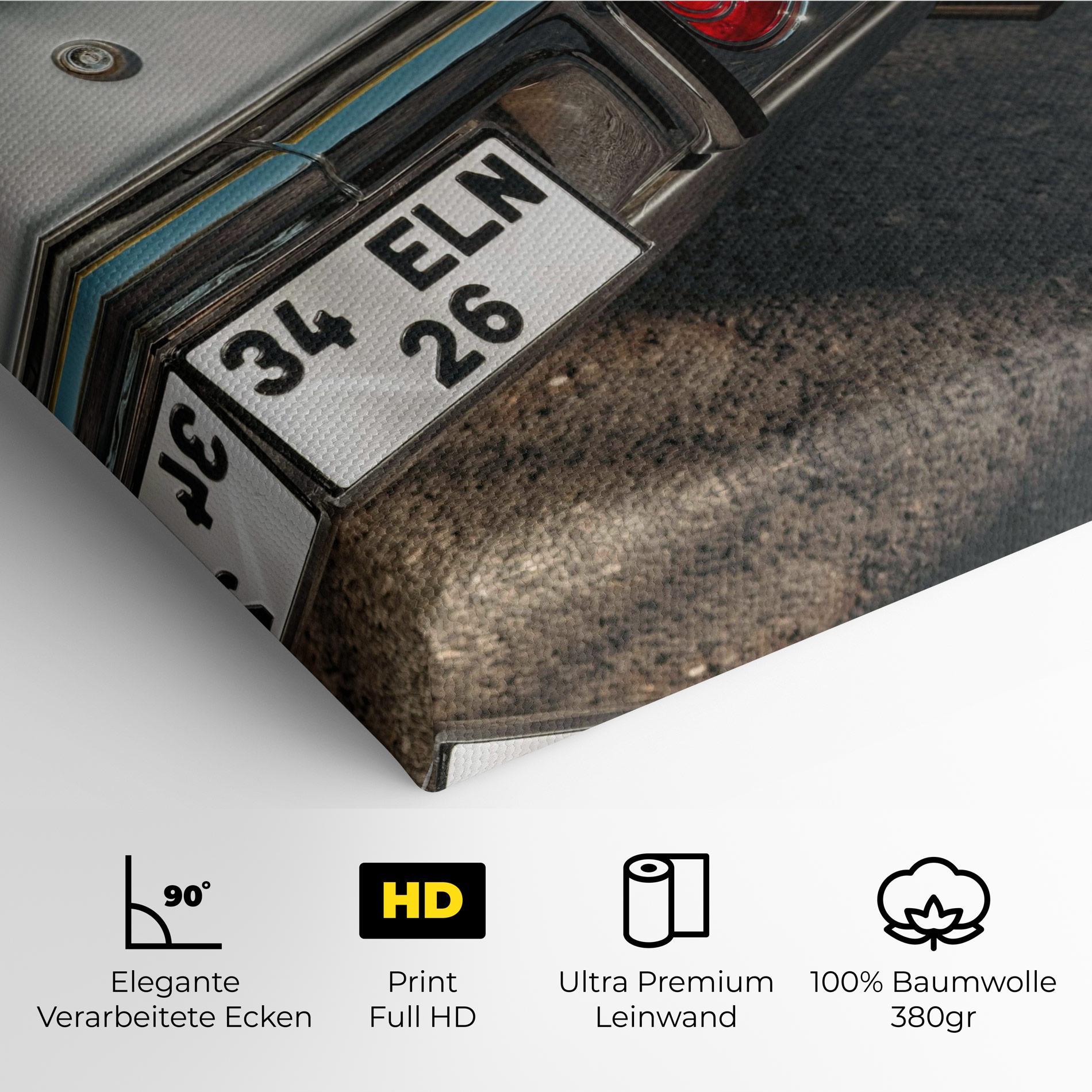 Leinwandbild Old Grey Car mockup 4