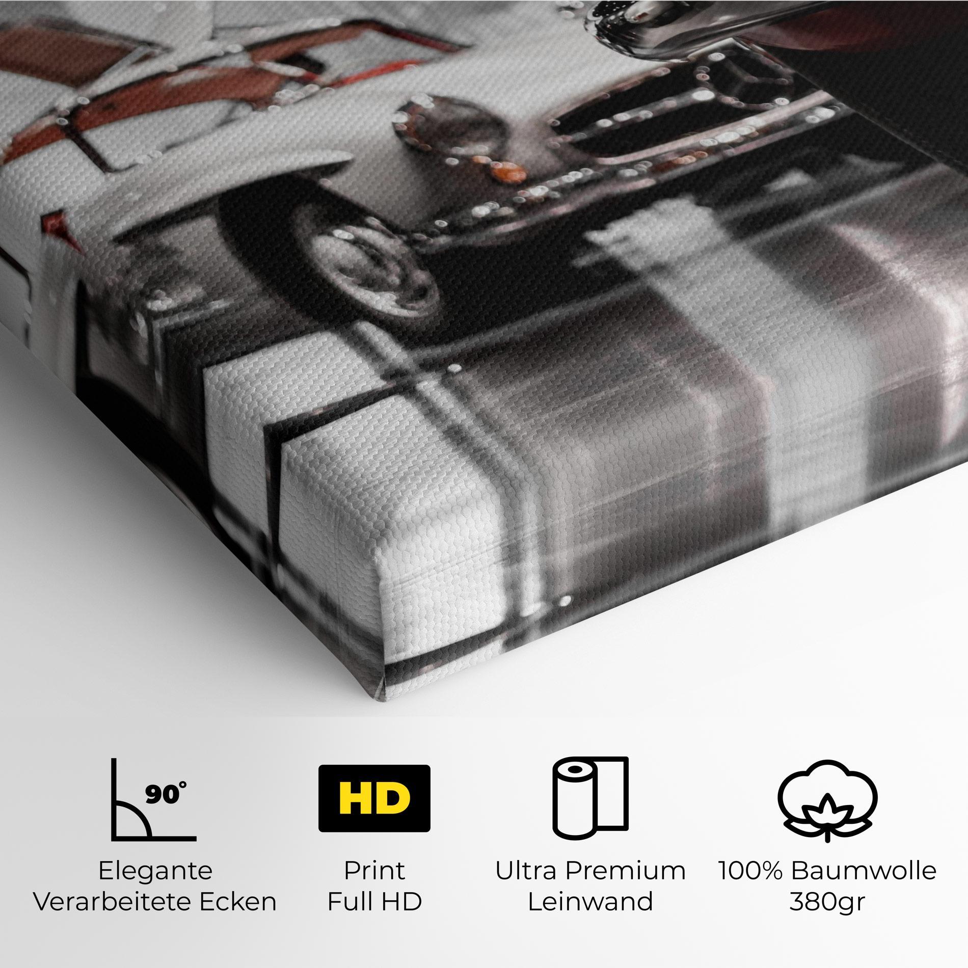 Leinwandbild Vintage Red White mockup 4