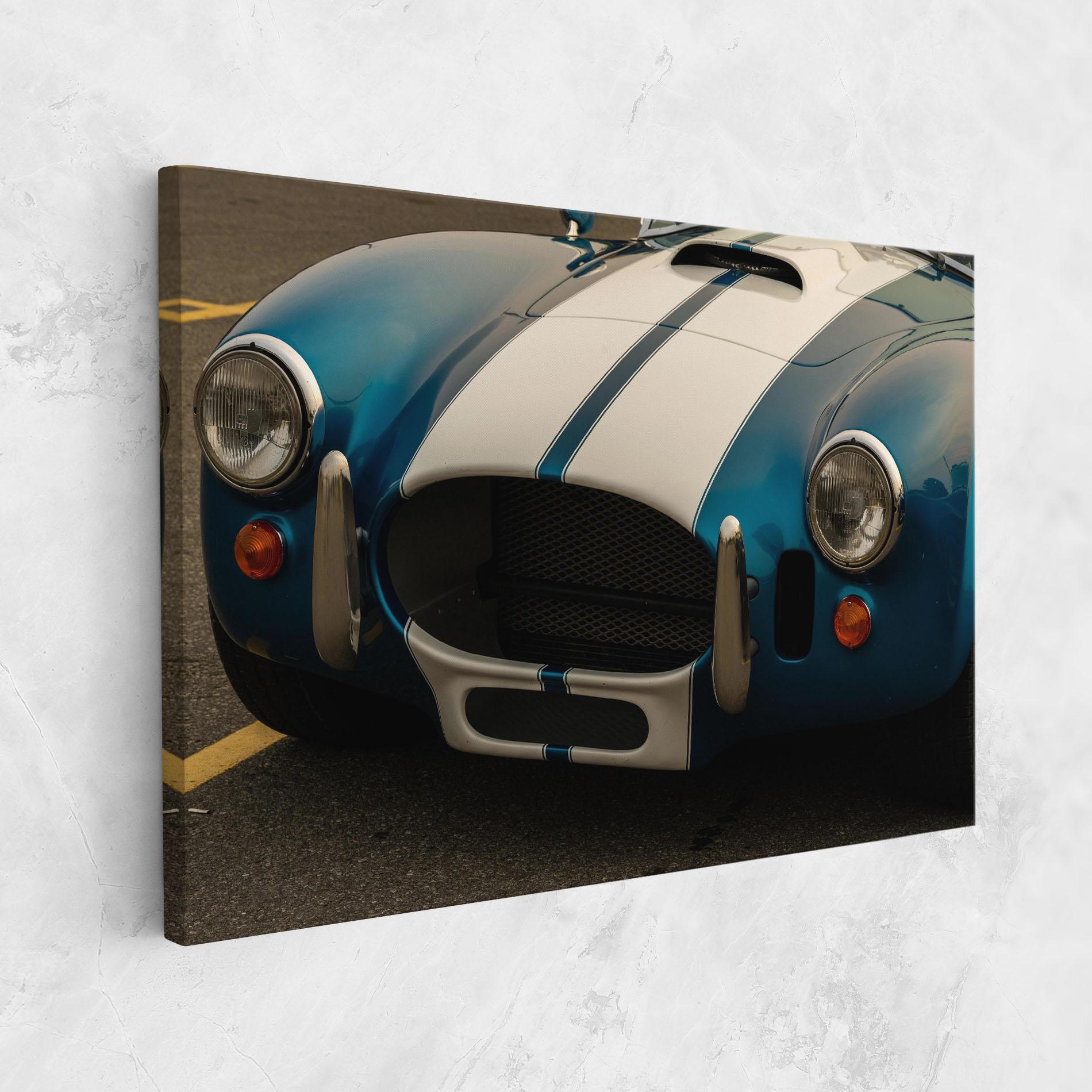 Leinwandbild Blue Vintage Car mockup 1