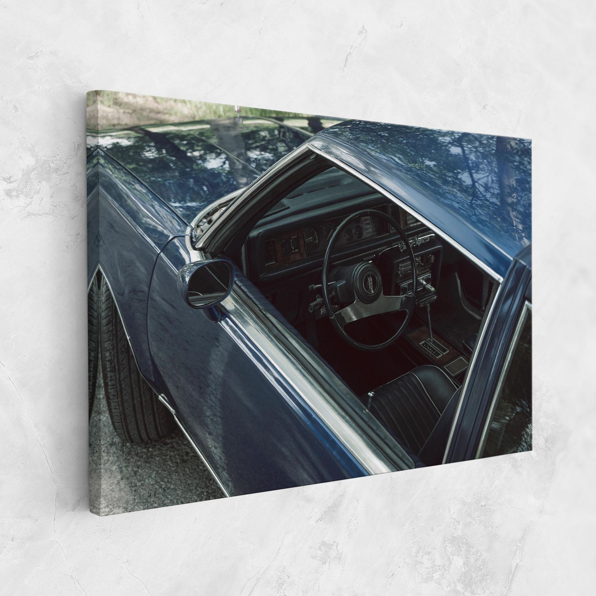 Leinwandbild Old Blue Car mockup 1