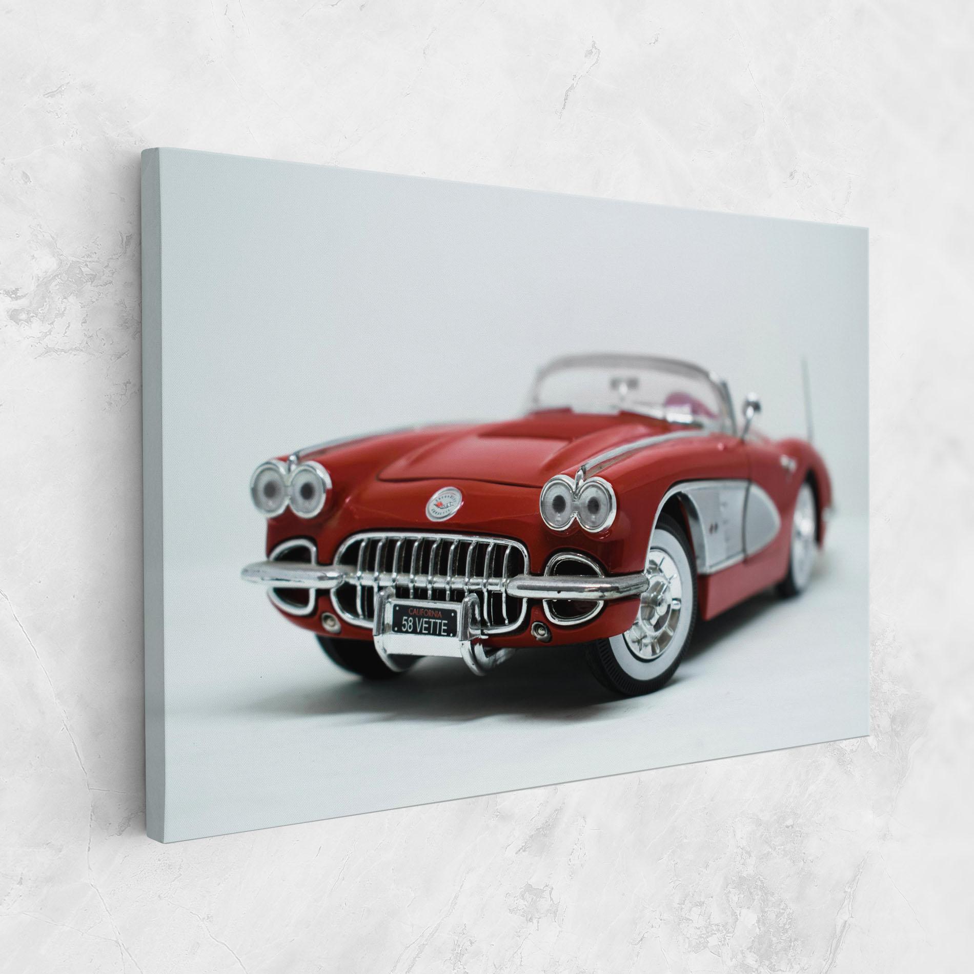 Leinwandbild Vintage Red Car mockup 1