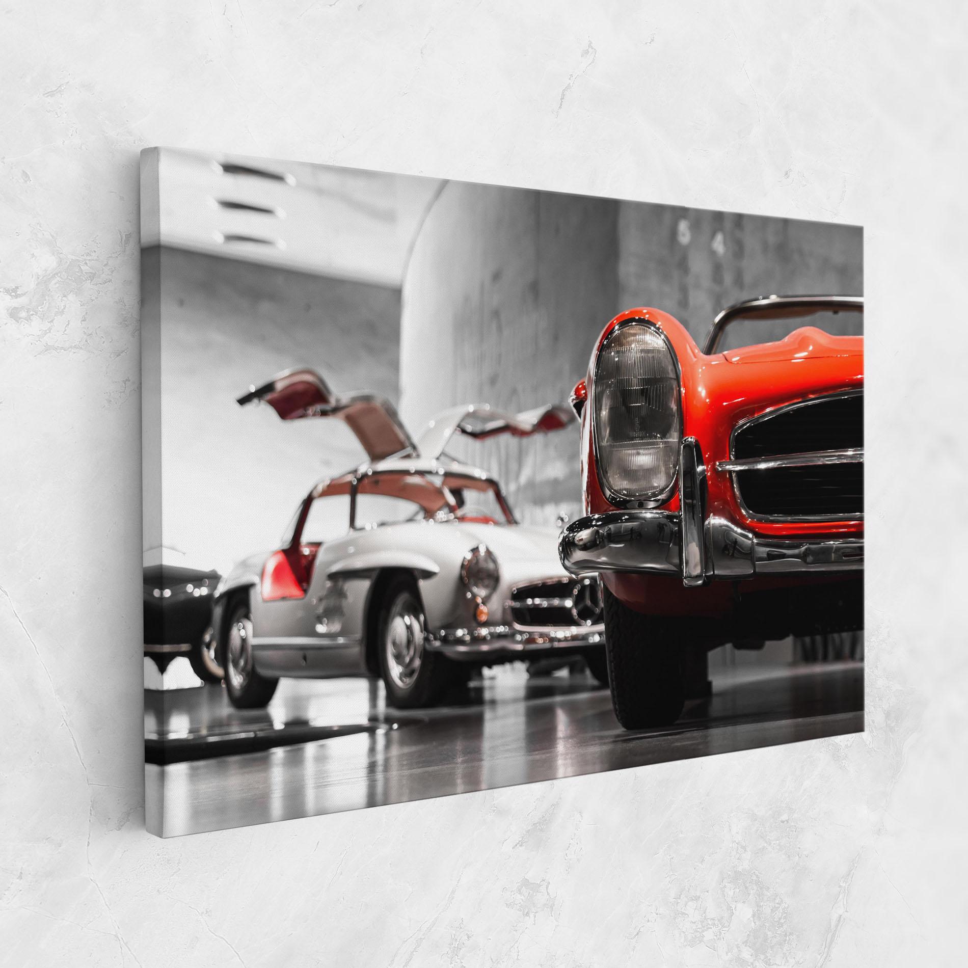 Leinwandbild Vintage Red White mockup 1