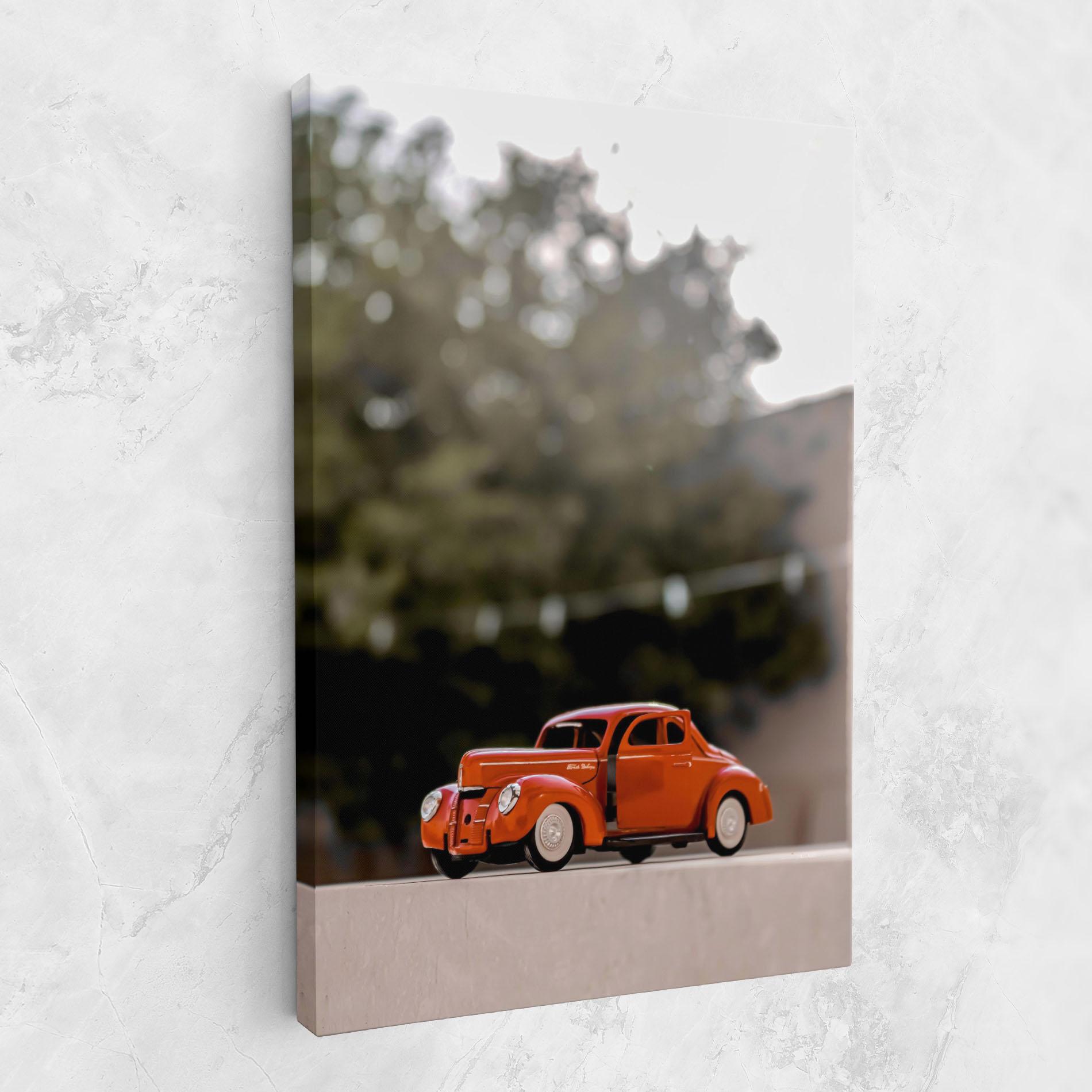 Leinwandbild Orange Toy Car mockup 1