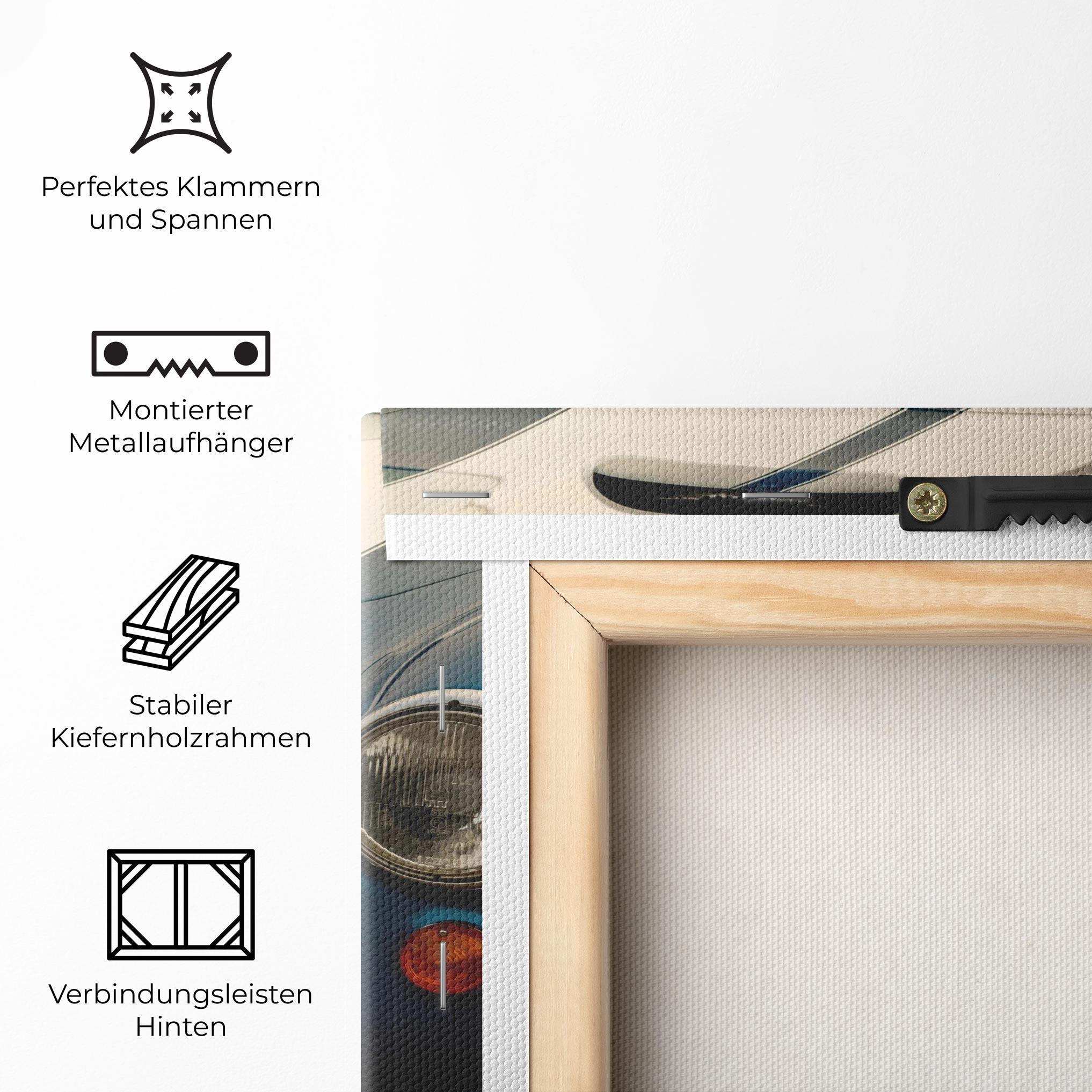 Leinwandbild Blue Vintage Car mockup 5