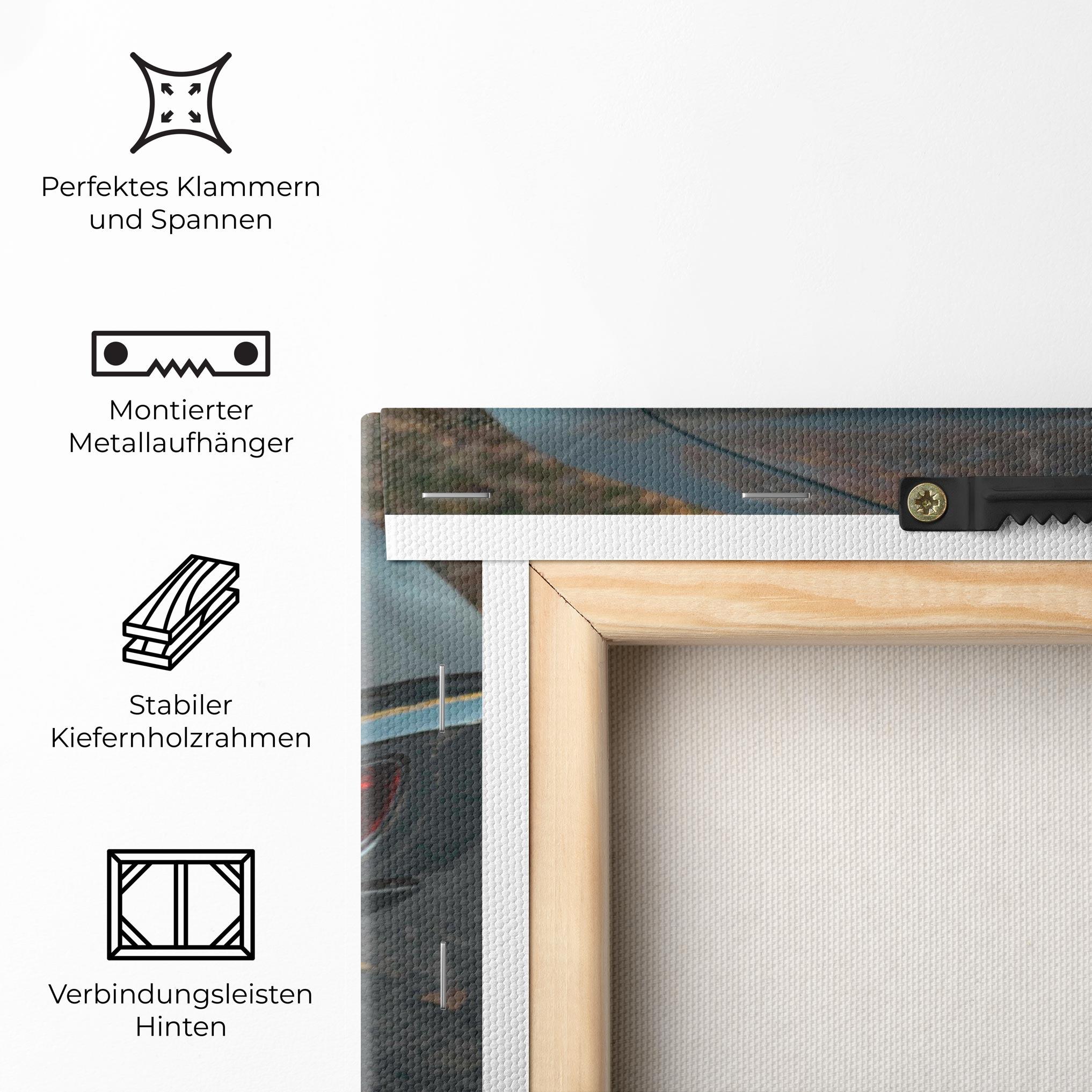 Leinwandbild Old Grey Car mockup 5