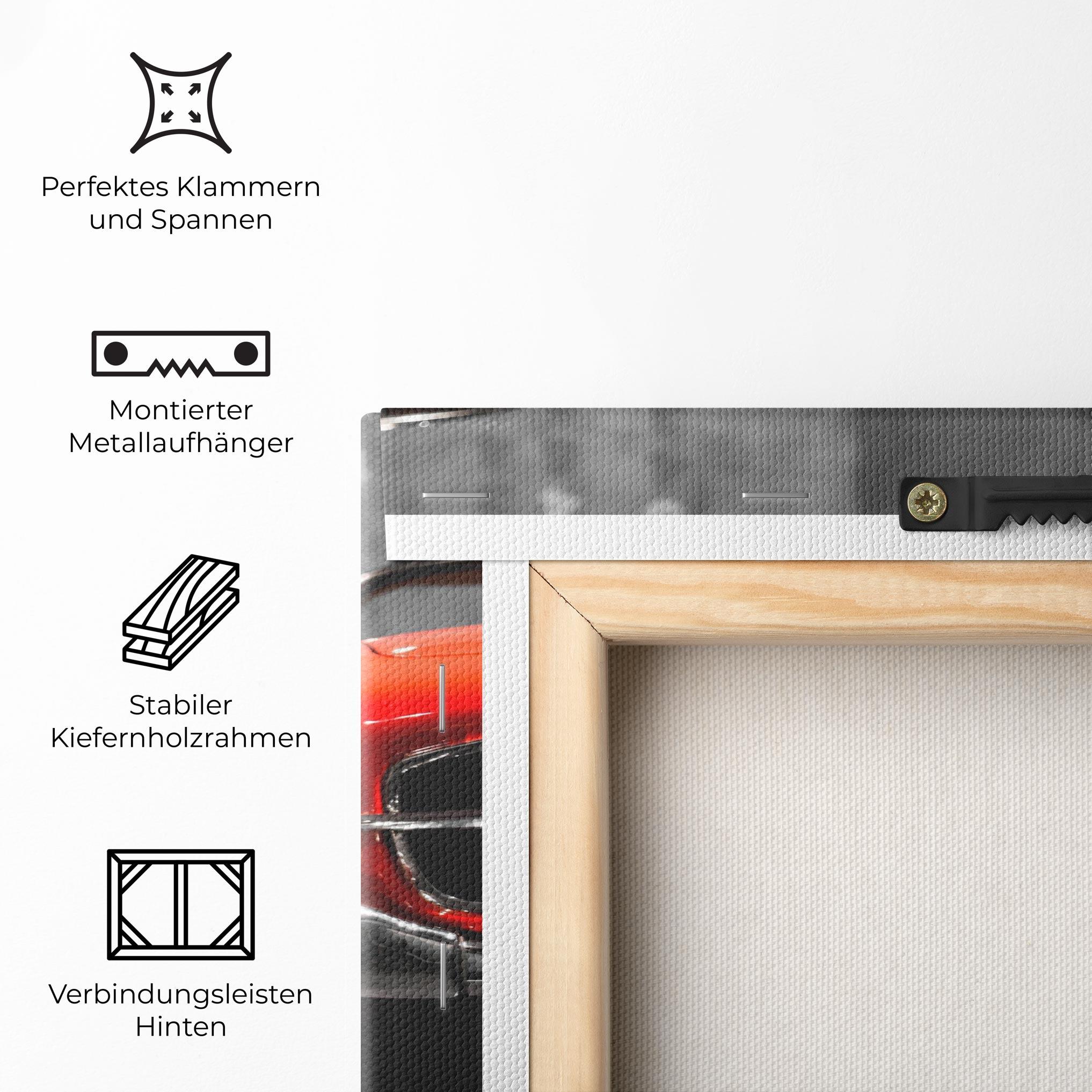 Leinwandbild Vintage Red White mockup 5