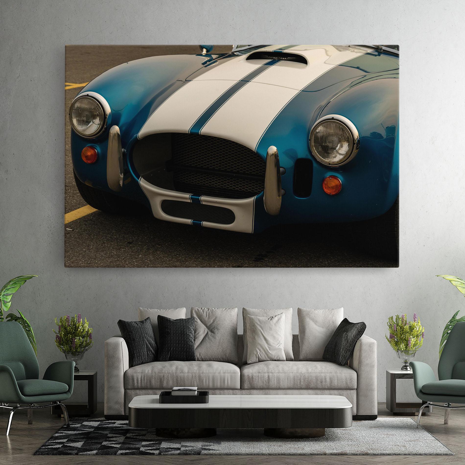 Leinwandbild Blue Vintage Car mockup 7