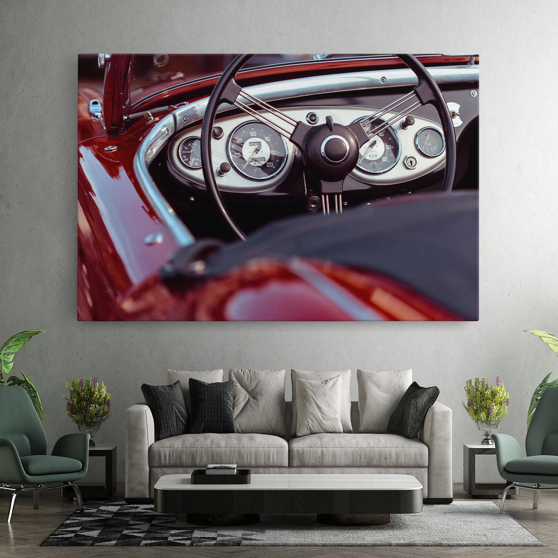 Leinwandbild Classic Red Car mockup 7