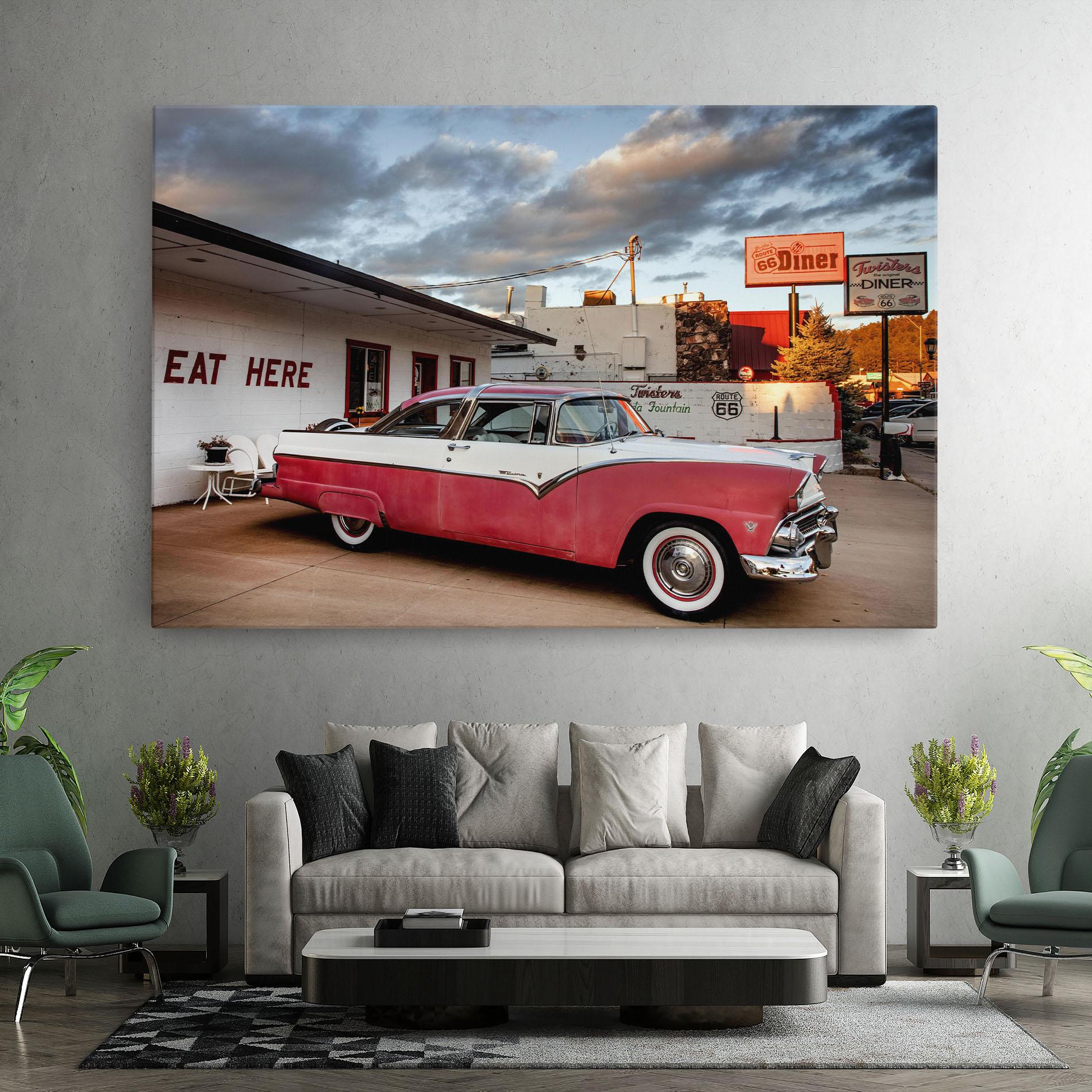 Leinwandbild Cloud Old Car mockup 7