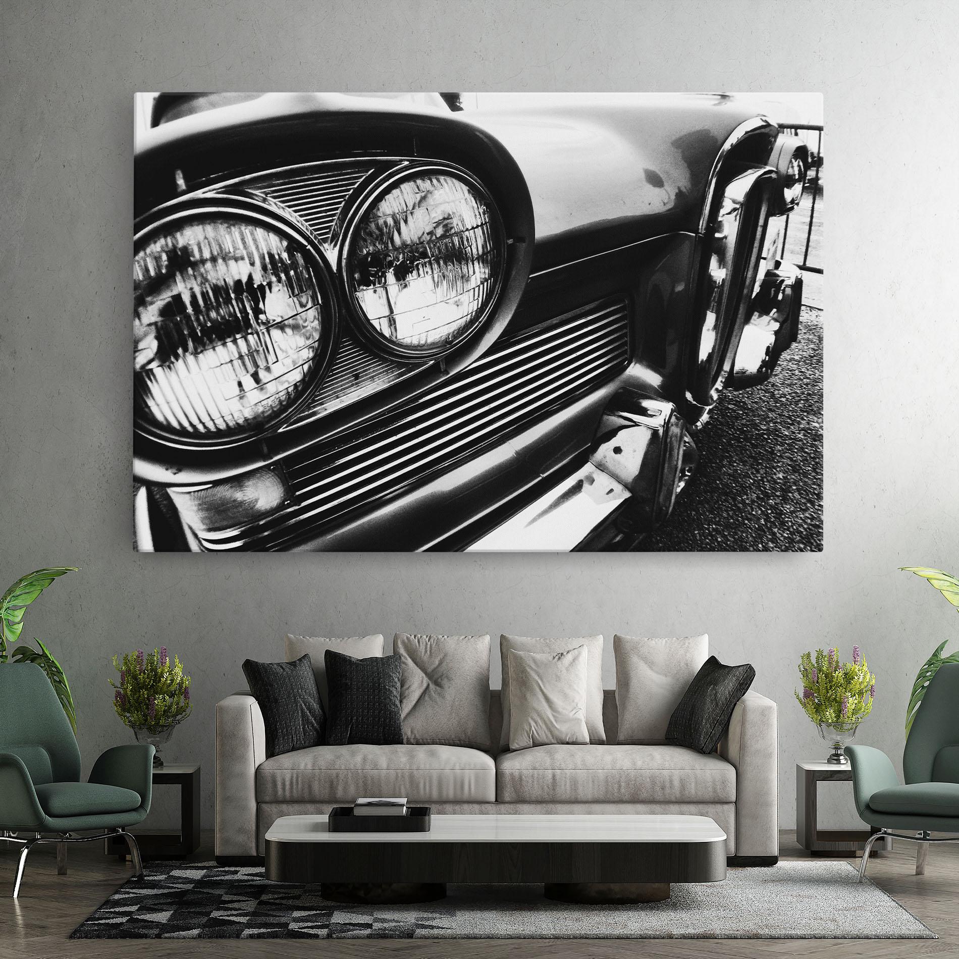 Leinwandbild Old Closeup Car mockup 7