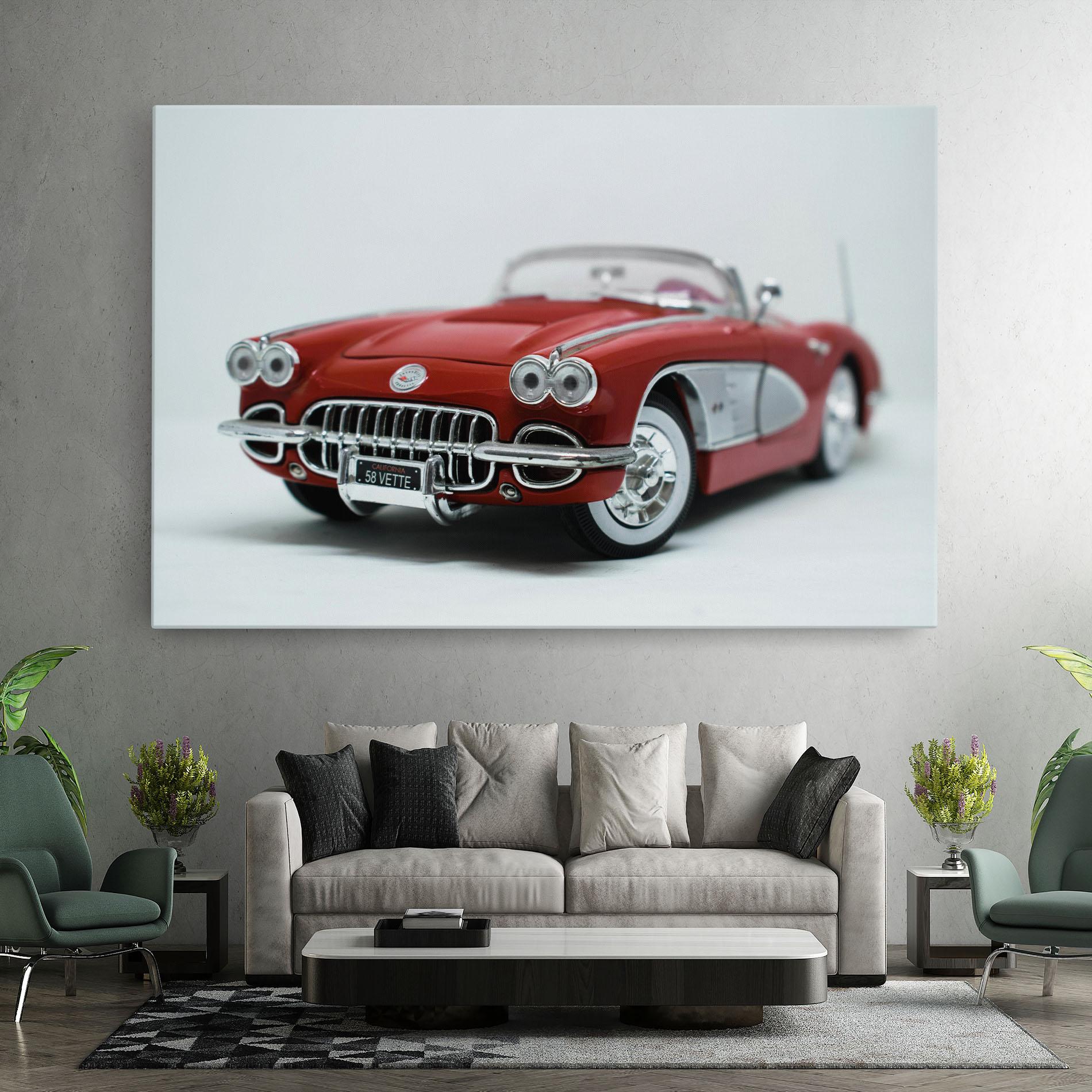 Leinwandbild Vintage Red Car mockup 7
