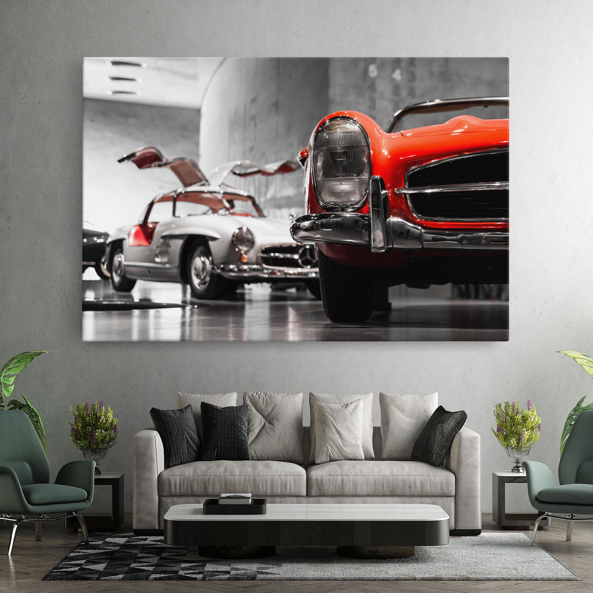 Leinwandbild Vintage Red White mockup 7