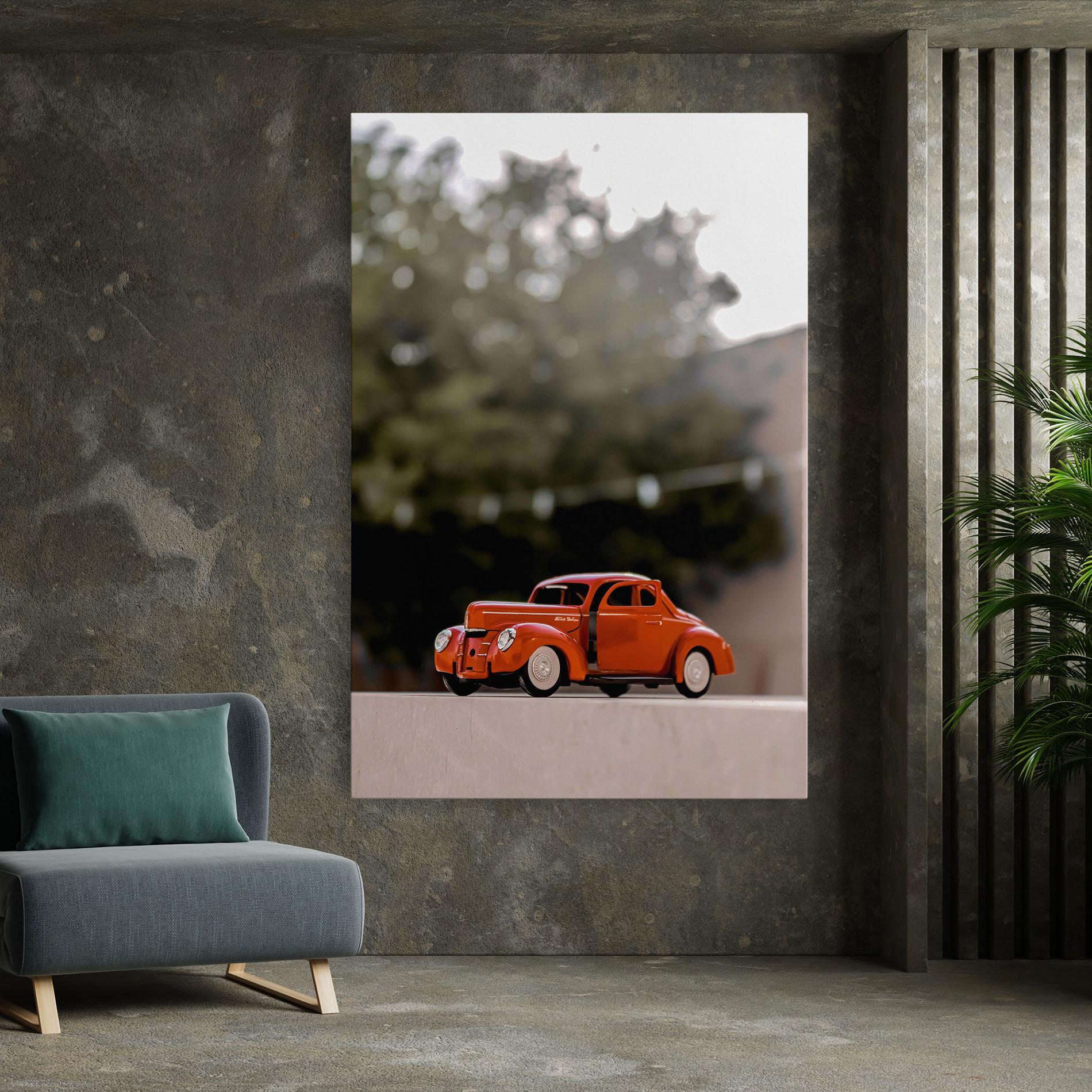Leinwandbild Orange Toy Car mockup 7