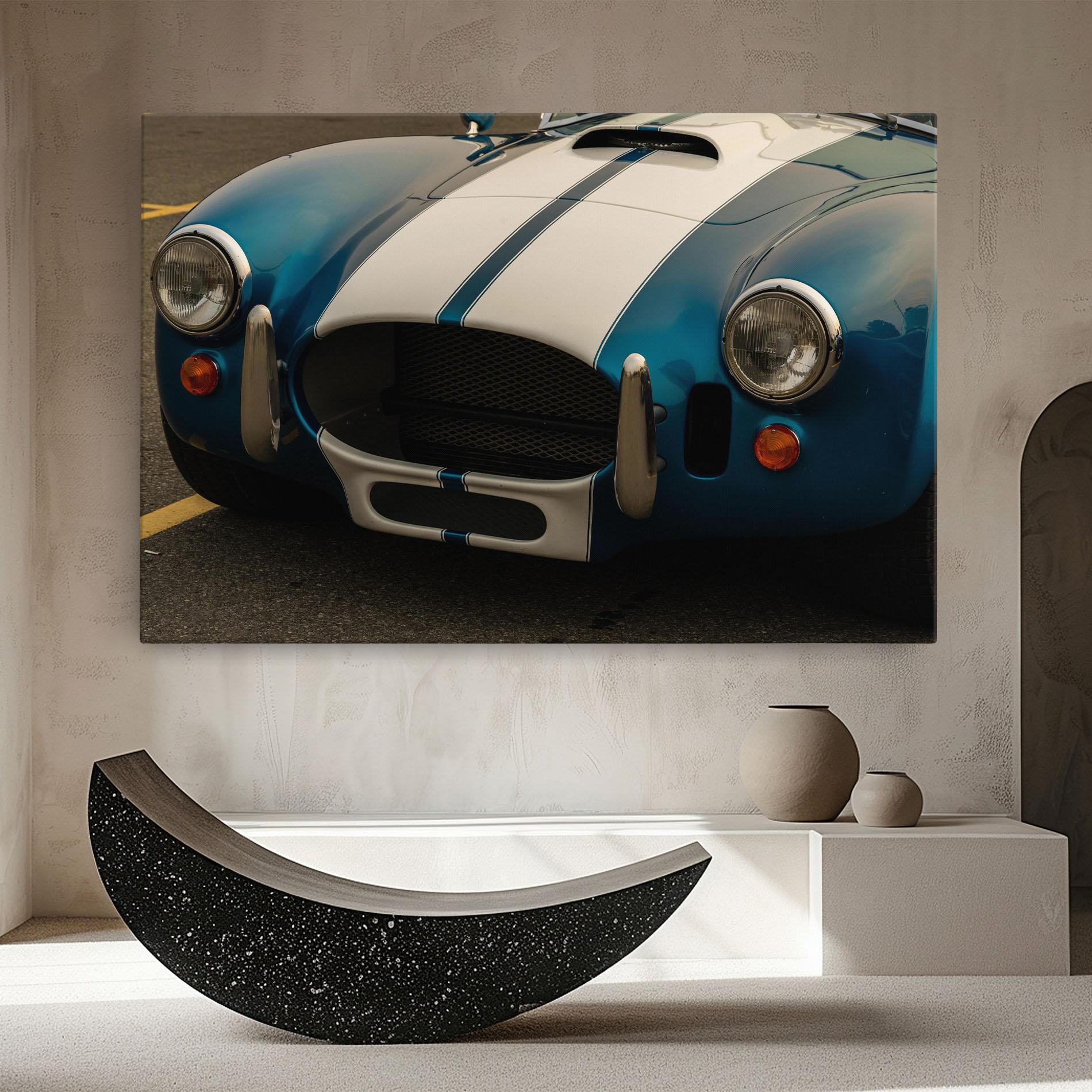 Leinwandbild Blue Vintage Car mockup 8