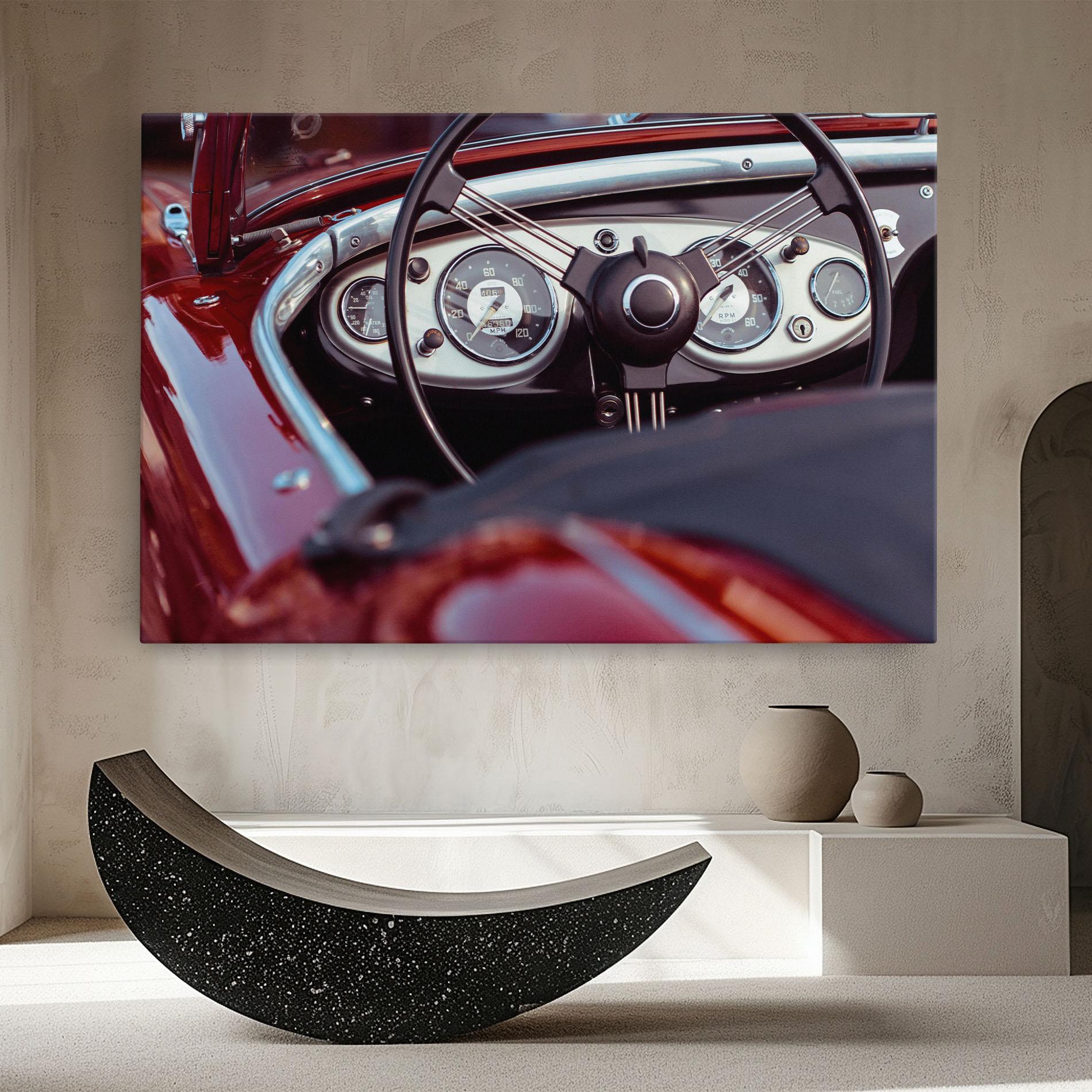 Leinwandbild Classic Red Car mockup 8