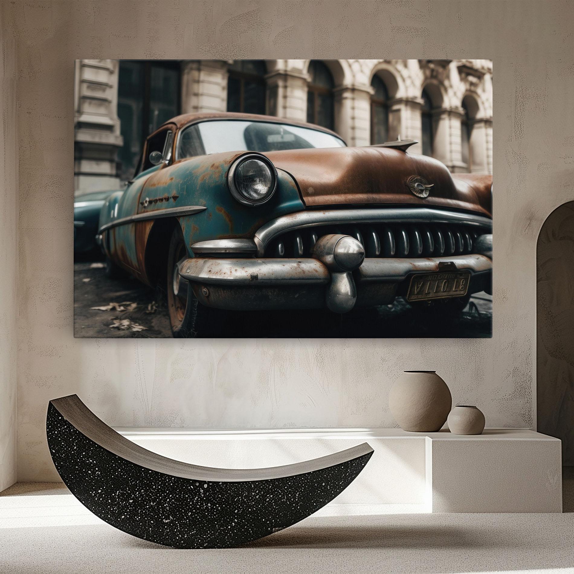 Leinwandbild Old Brown Car mockup 8