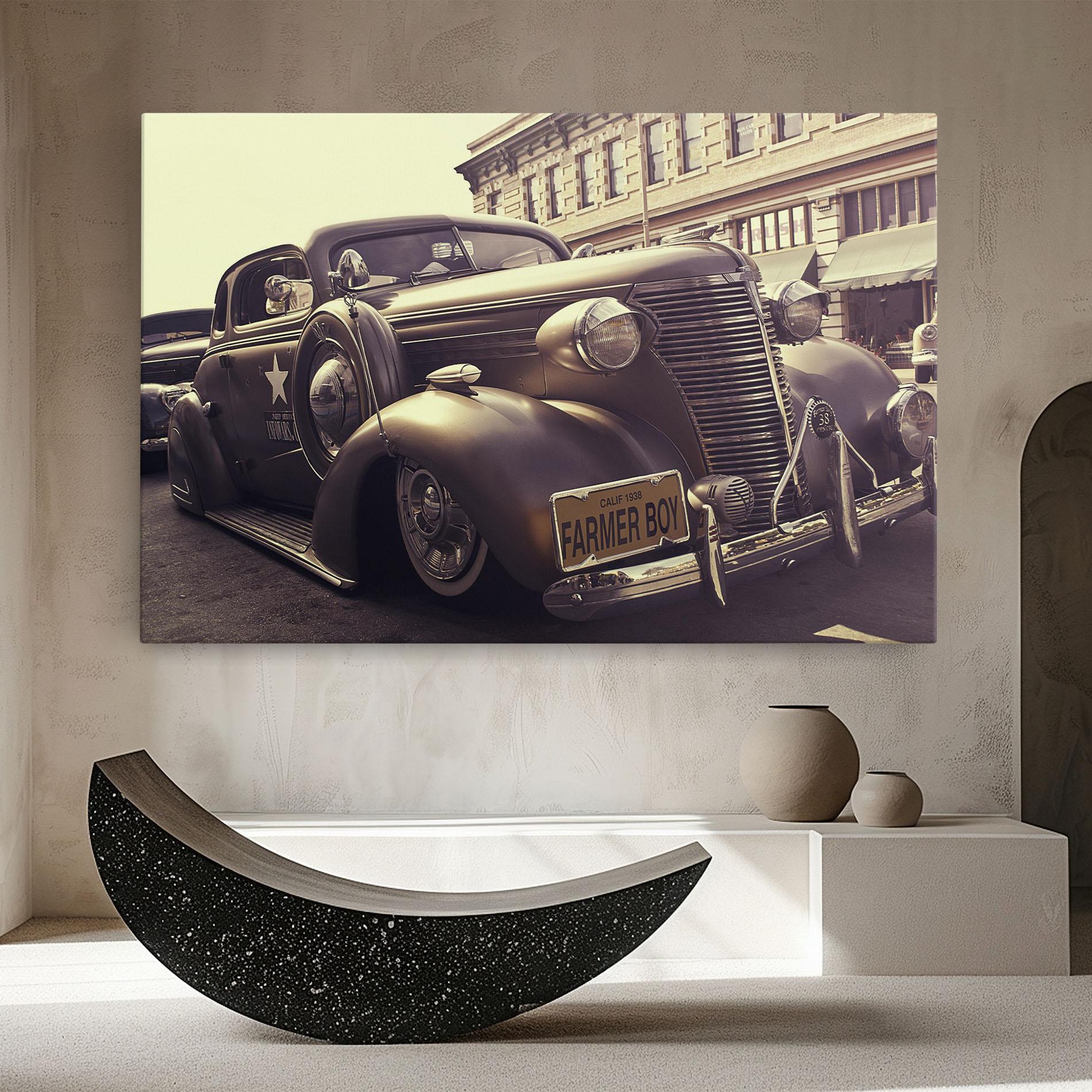 Leinwandbild Old Classic Car mockup 8