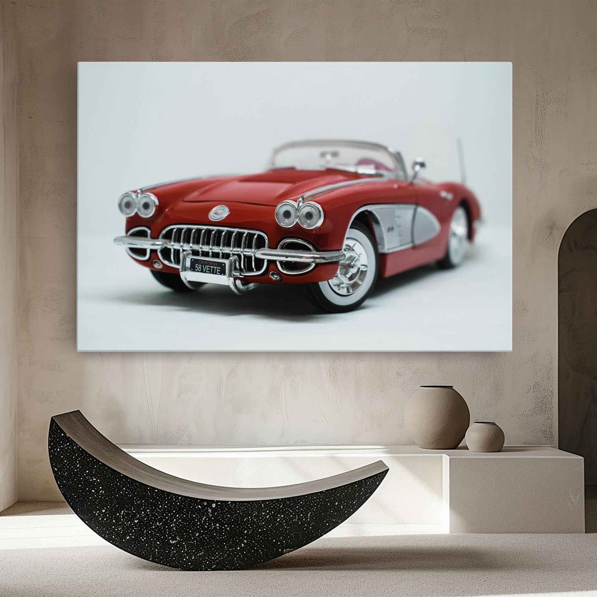 Leinwandbild Vintage Red Car mockup 8