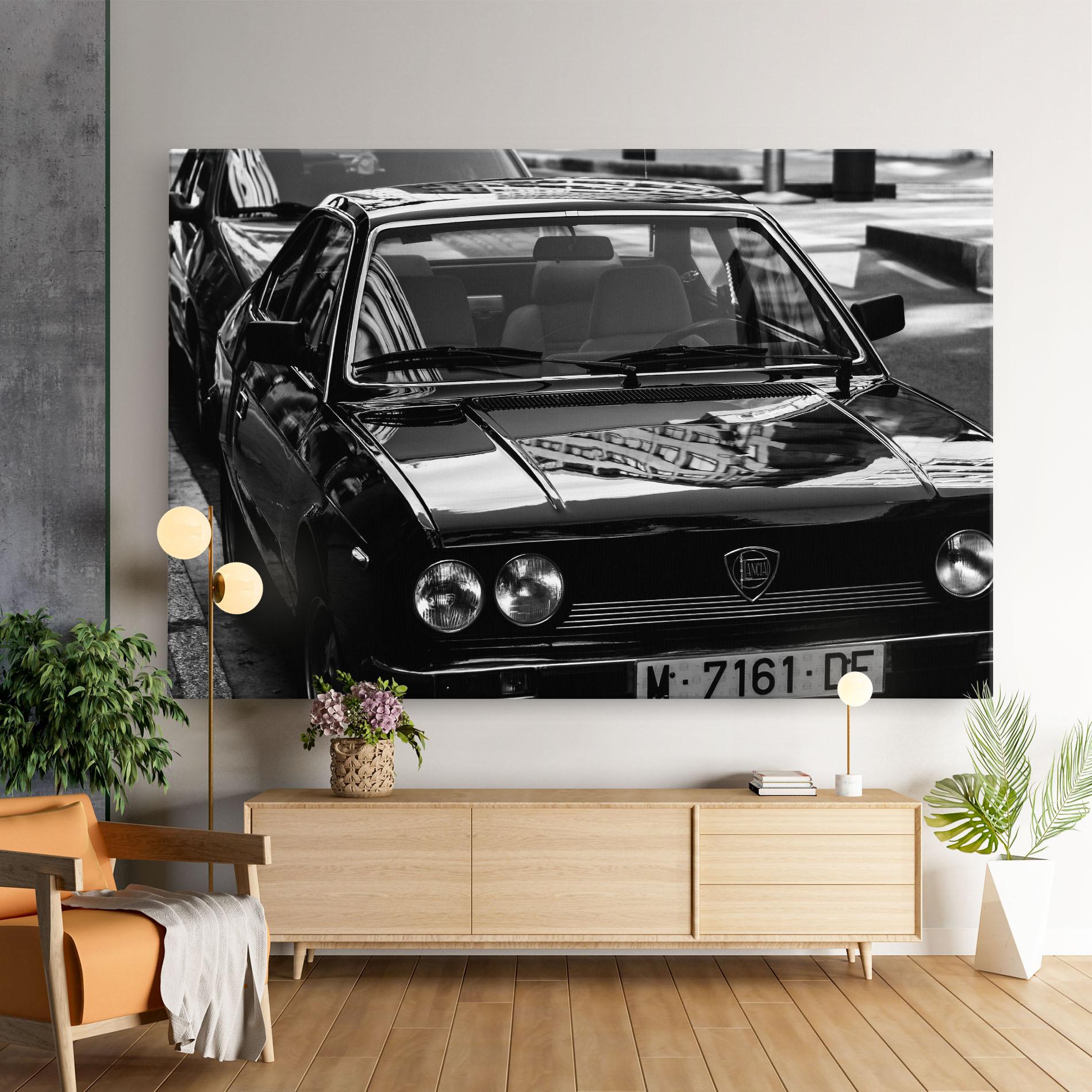 Leinwandbild Black Shiny Car mockup 9