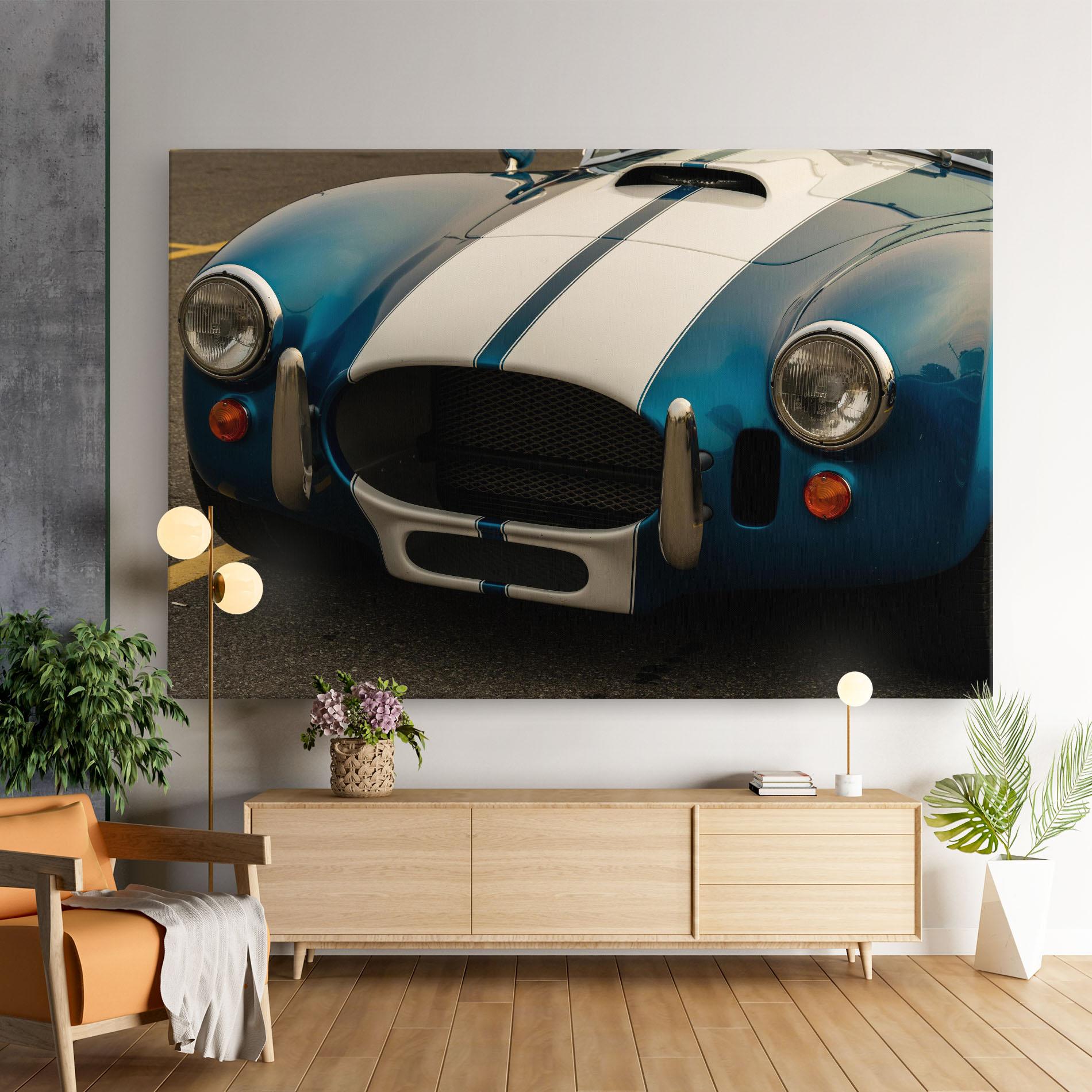 Leinwandbild Blue Vintage Car mockup 9