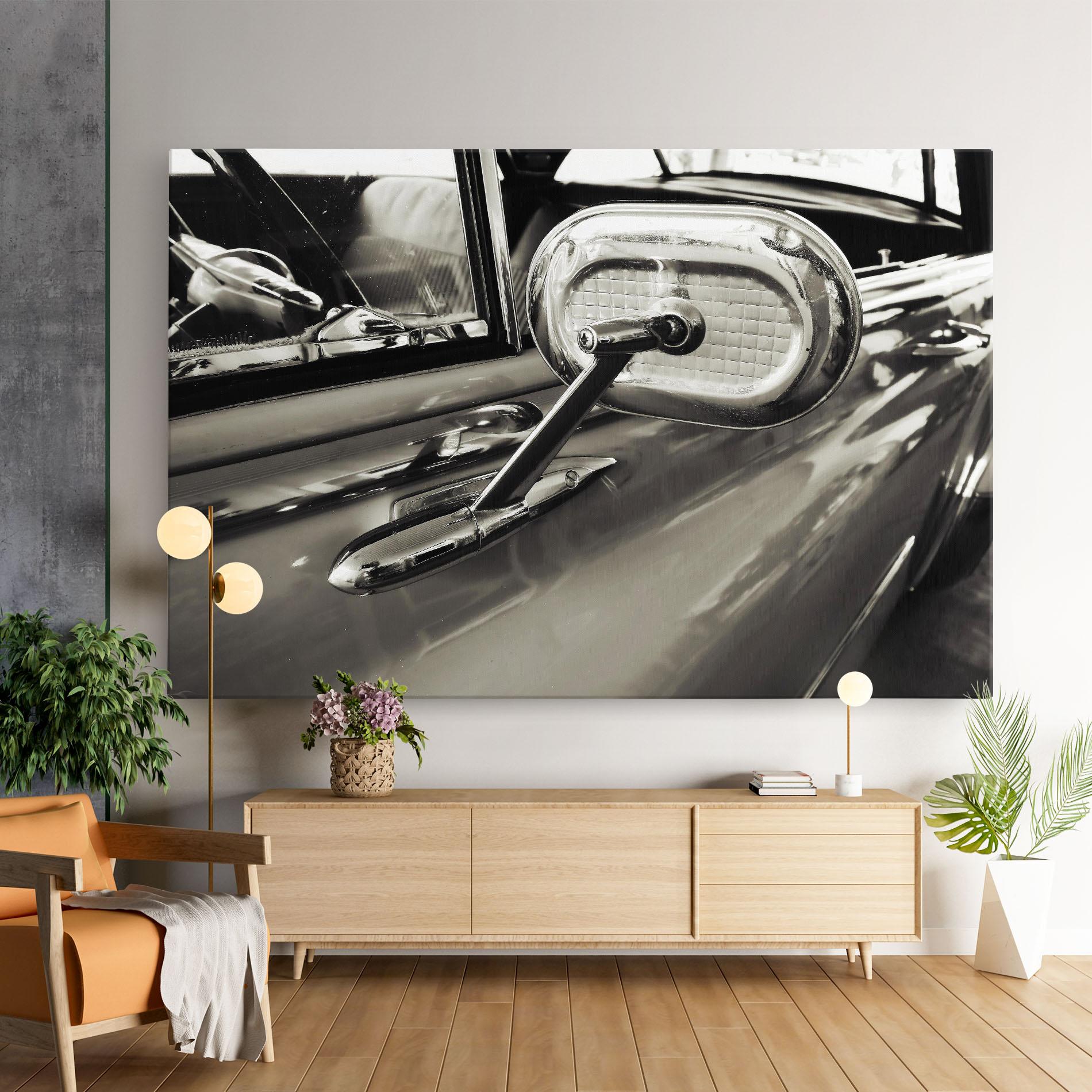 Leinwandbild Close Up Grey Car mockup 9